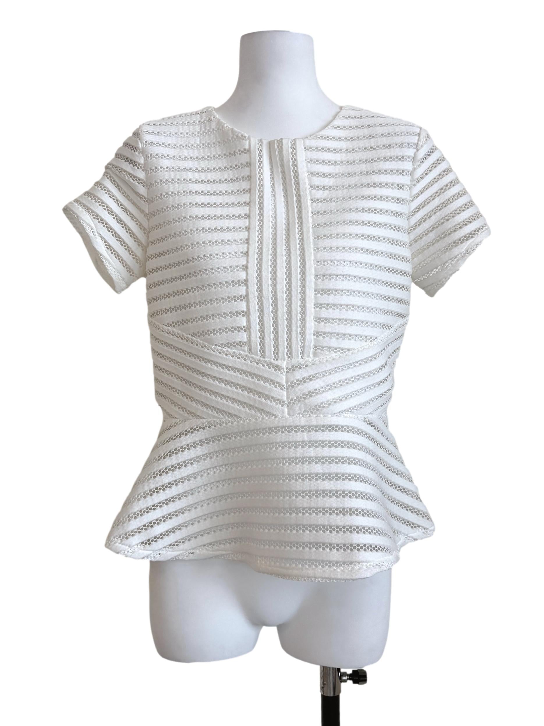 Pearl White Short Sleeves Top