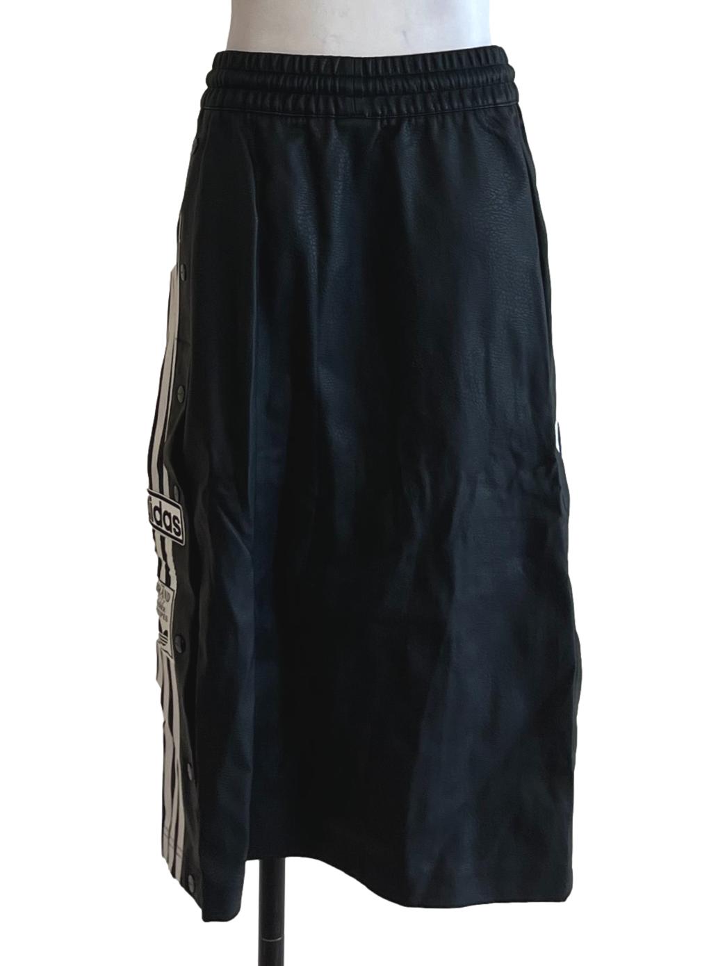 Black Leather A-Line Skirt