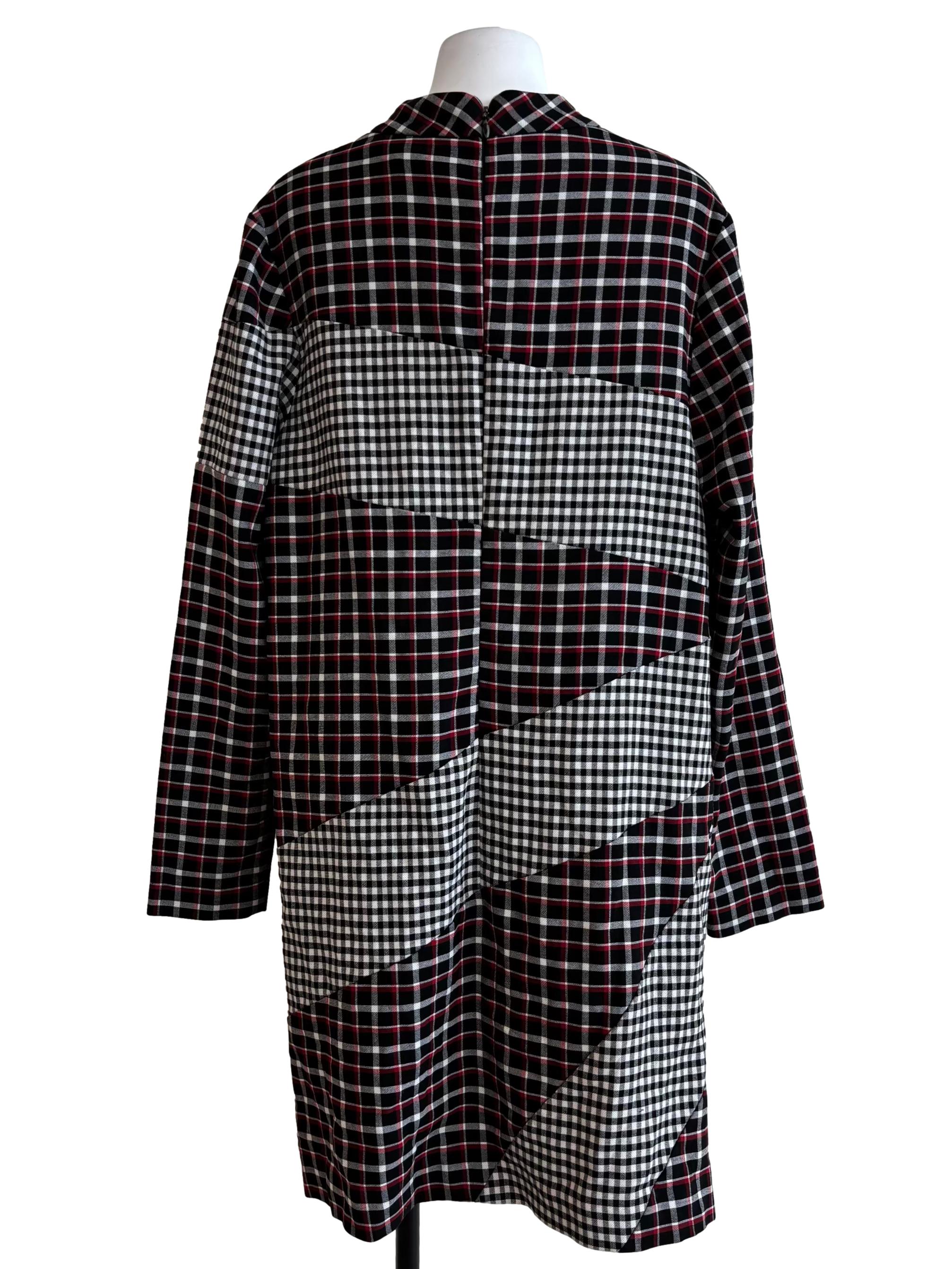 Black And White Mix Checkered Dress