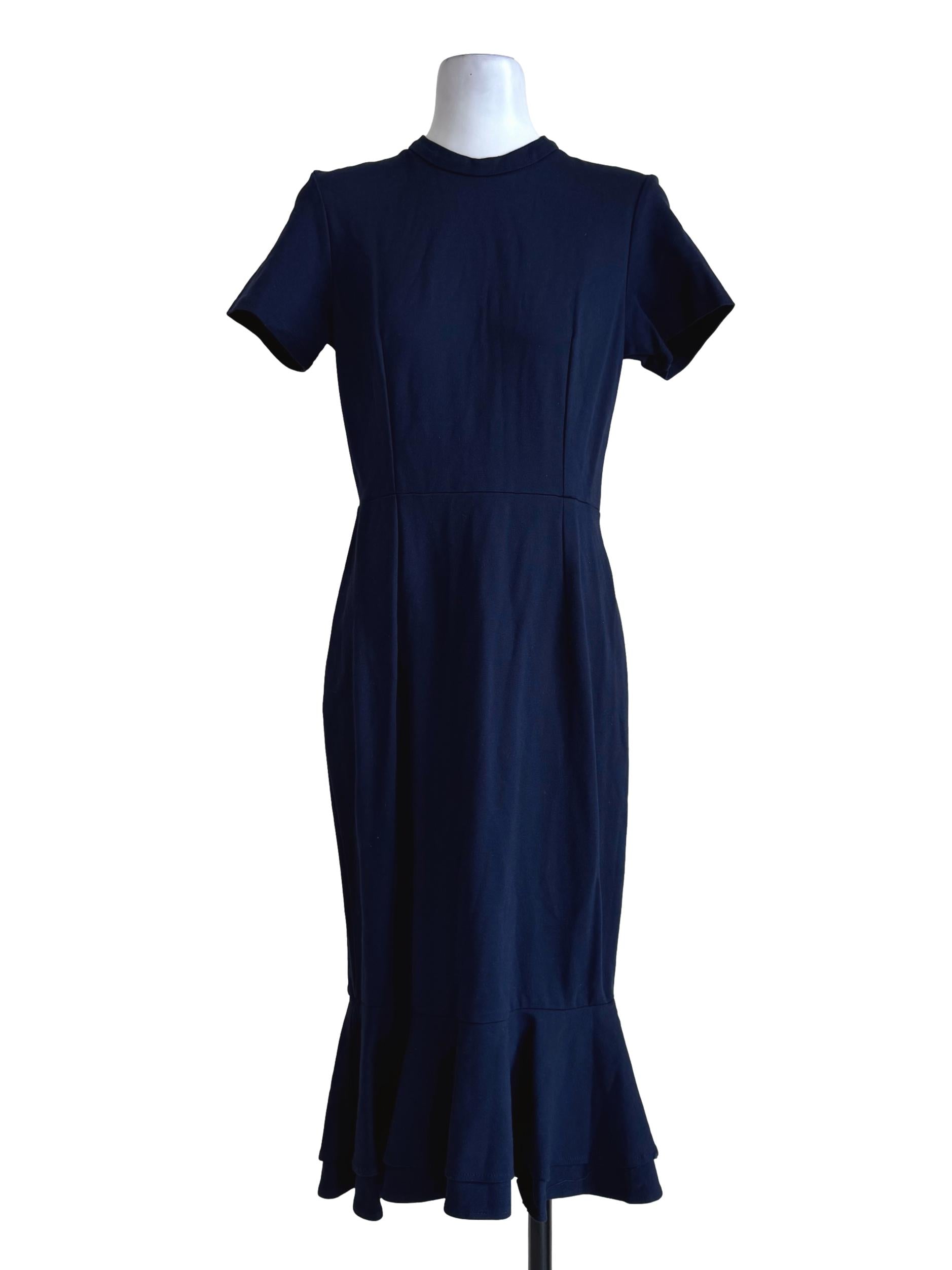 Navy Blue Round Neck Shirt Dress