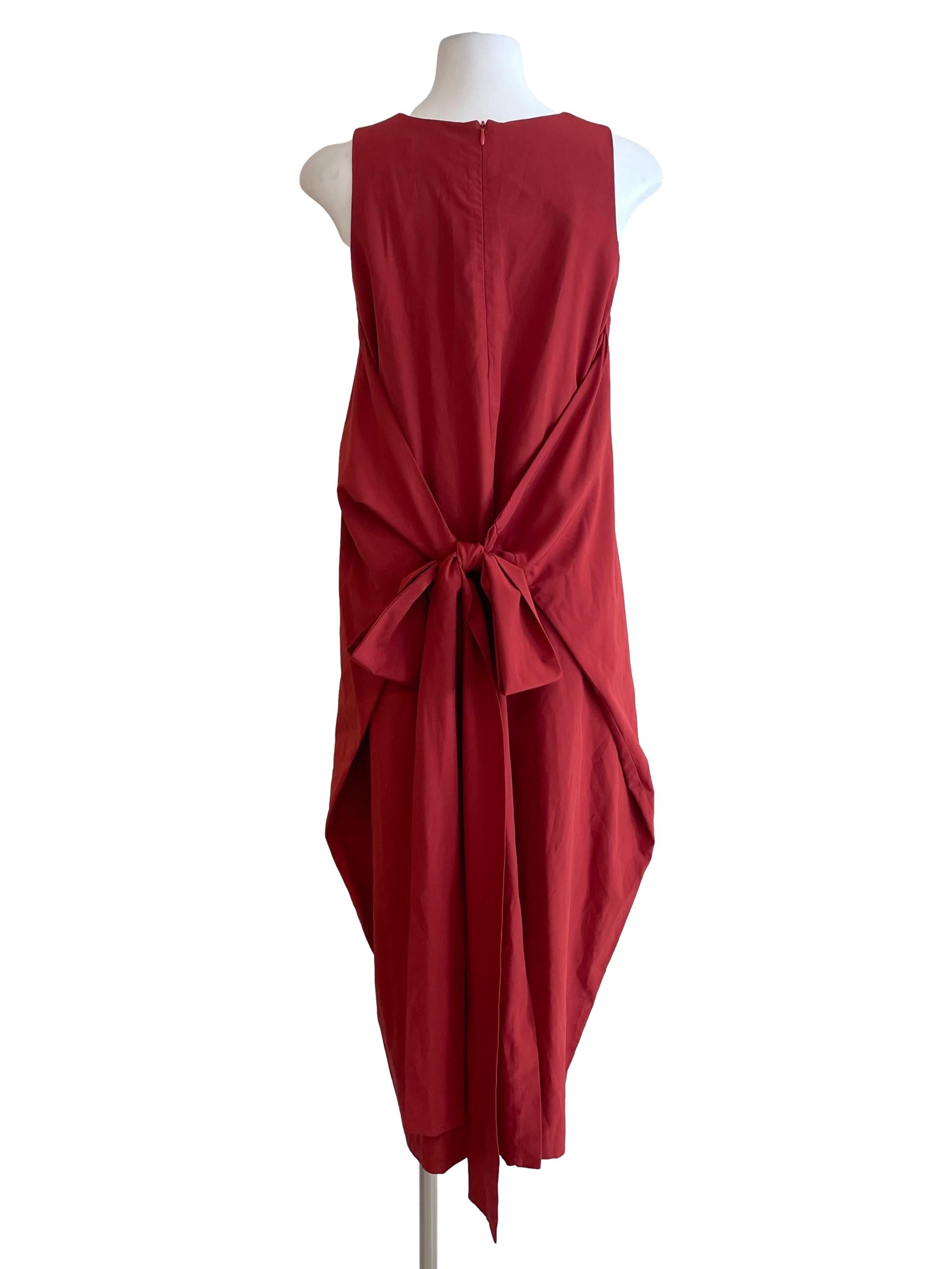 Chili Red Tie Bow Sleeveless Dress