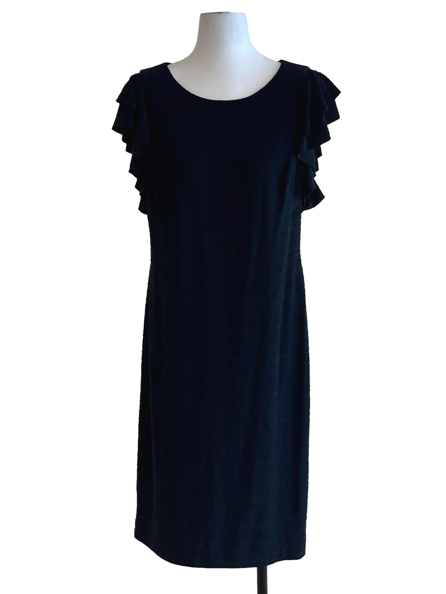 Dark Blue Jewel Neckline Empire Dress
