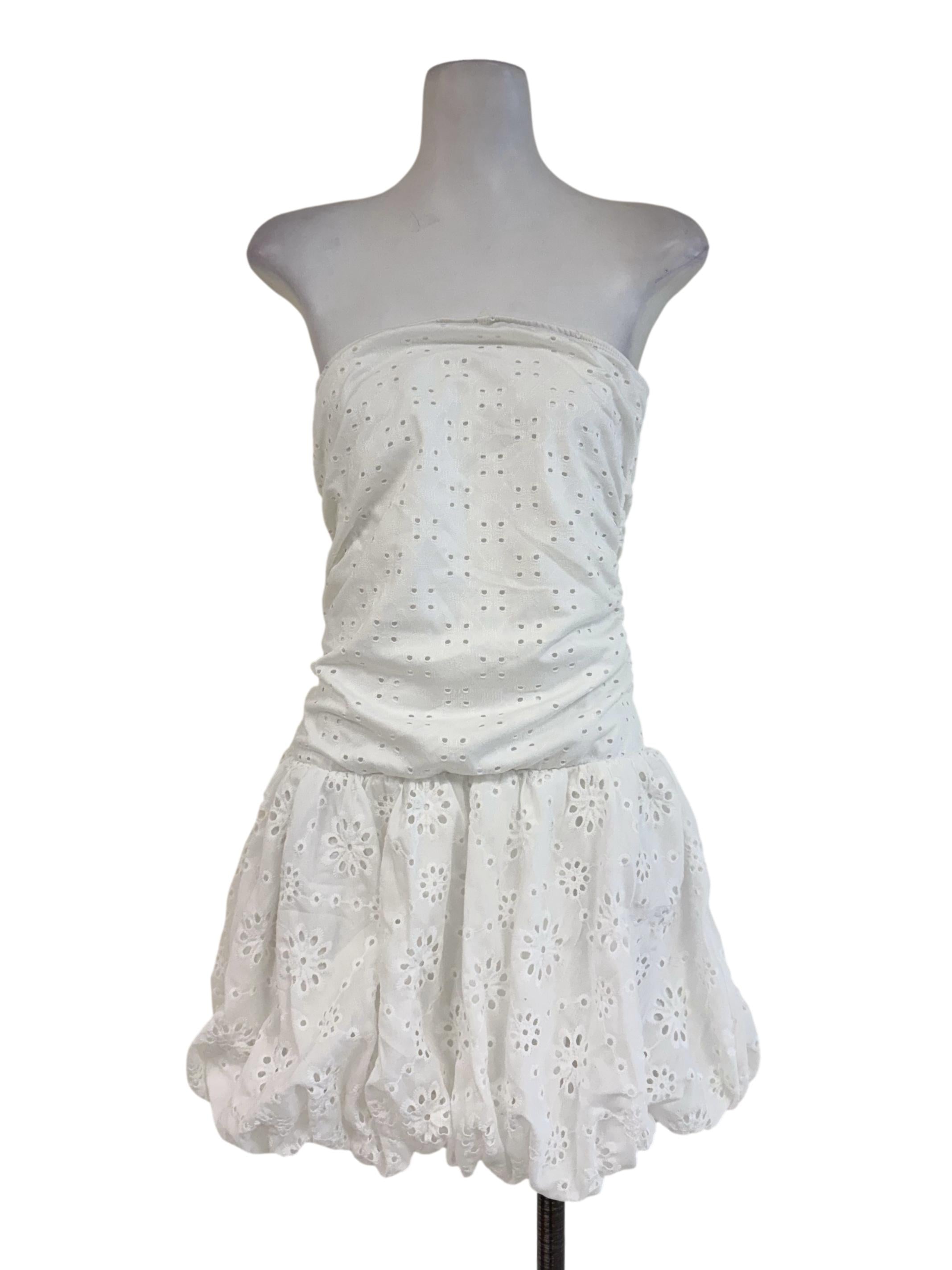 White Strapless Mini Dress