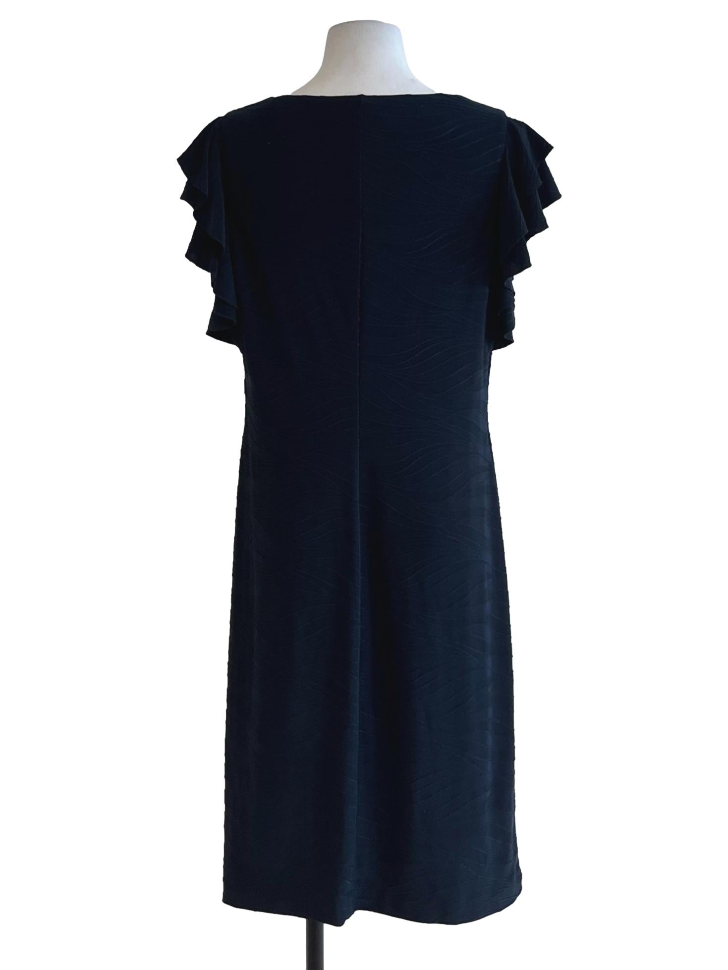 Dark Blue Jewel Neckline Empire Dress