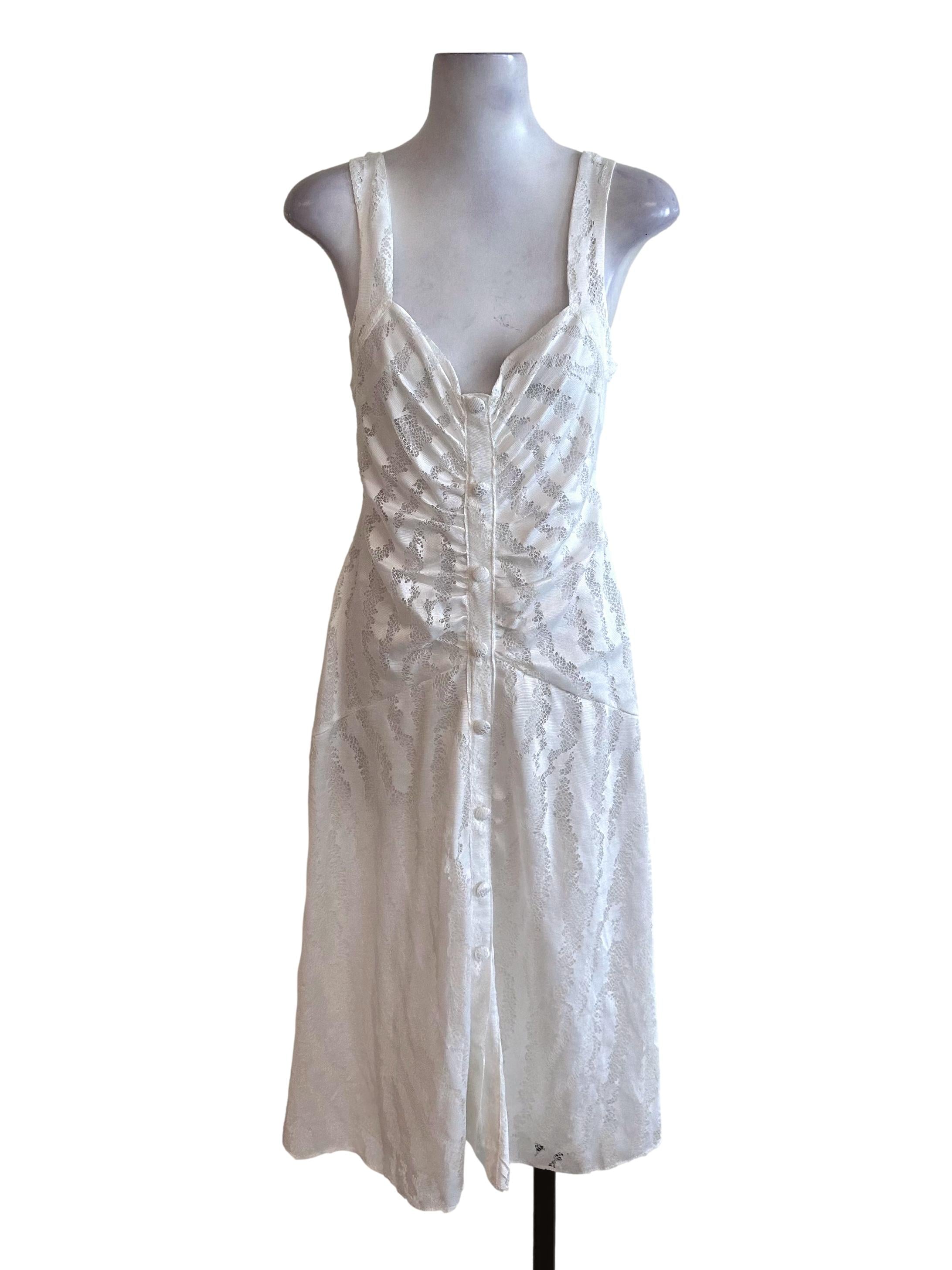 Snow White Lace Button Dress