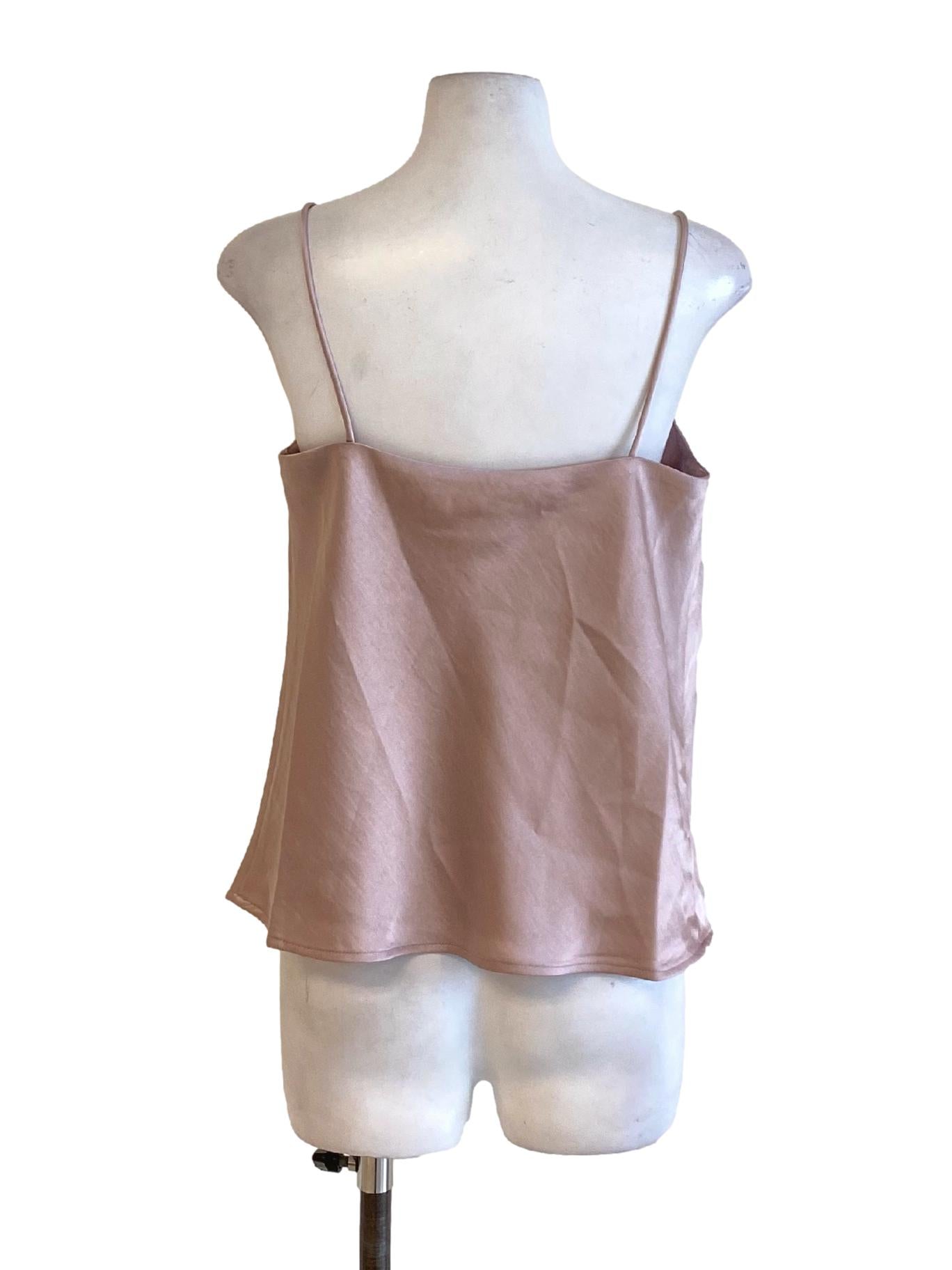 Dusty Pink Spaghetti Strap Drape Front Flowy Top LB