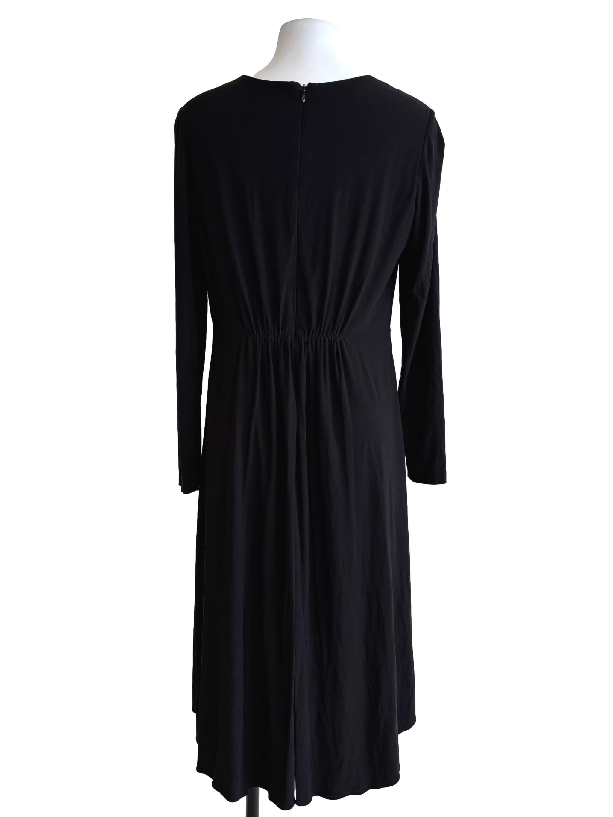 Onyx Black Pleated High Low Dress