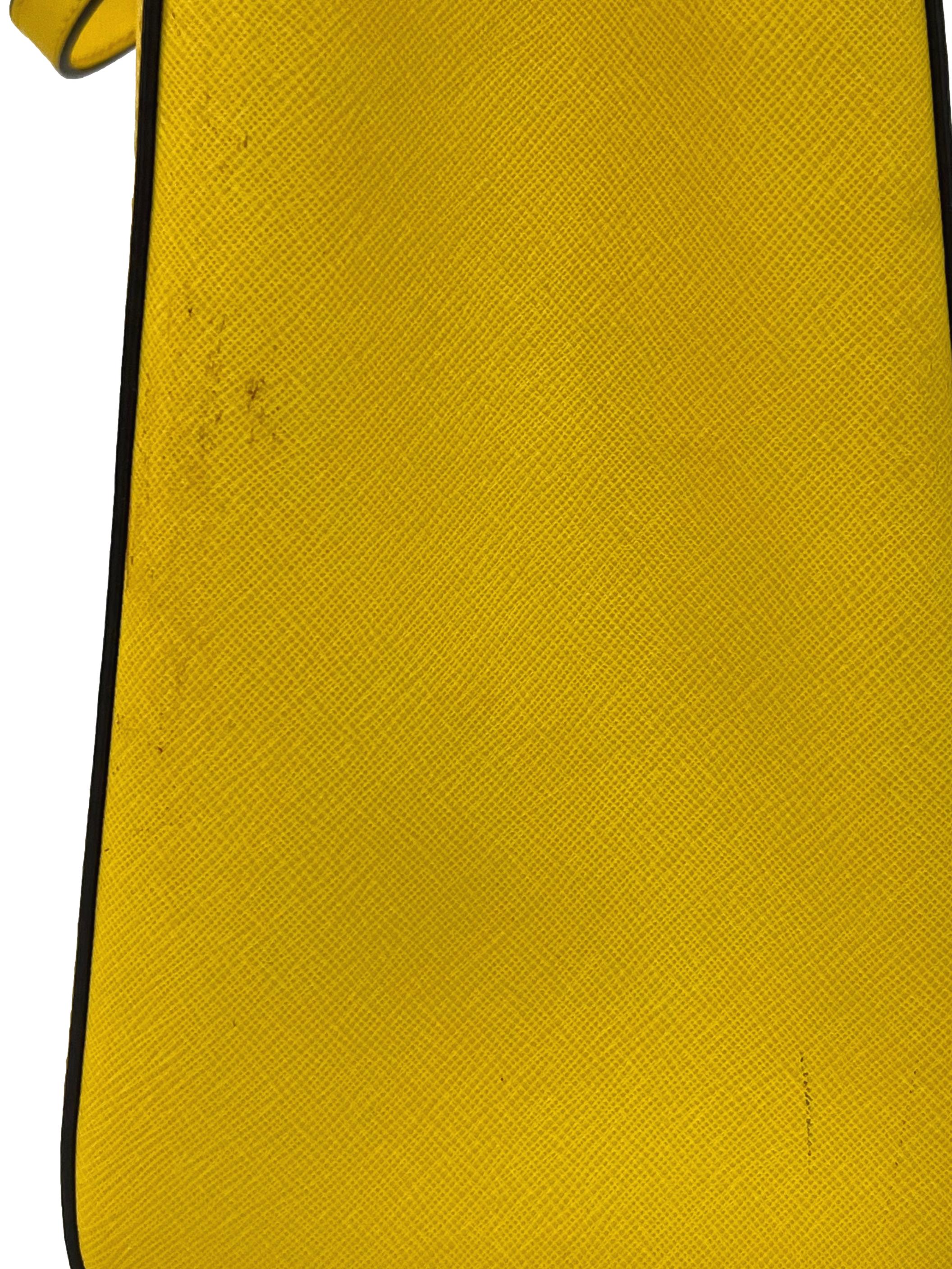 Yellow Saffiano Leather Jet Set Travel Tote Bag