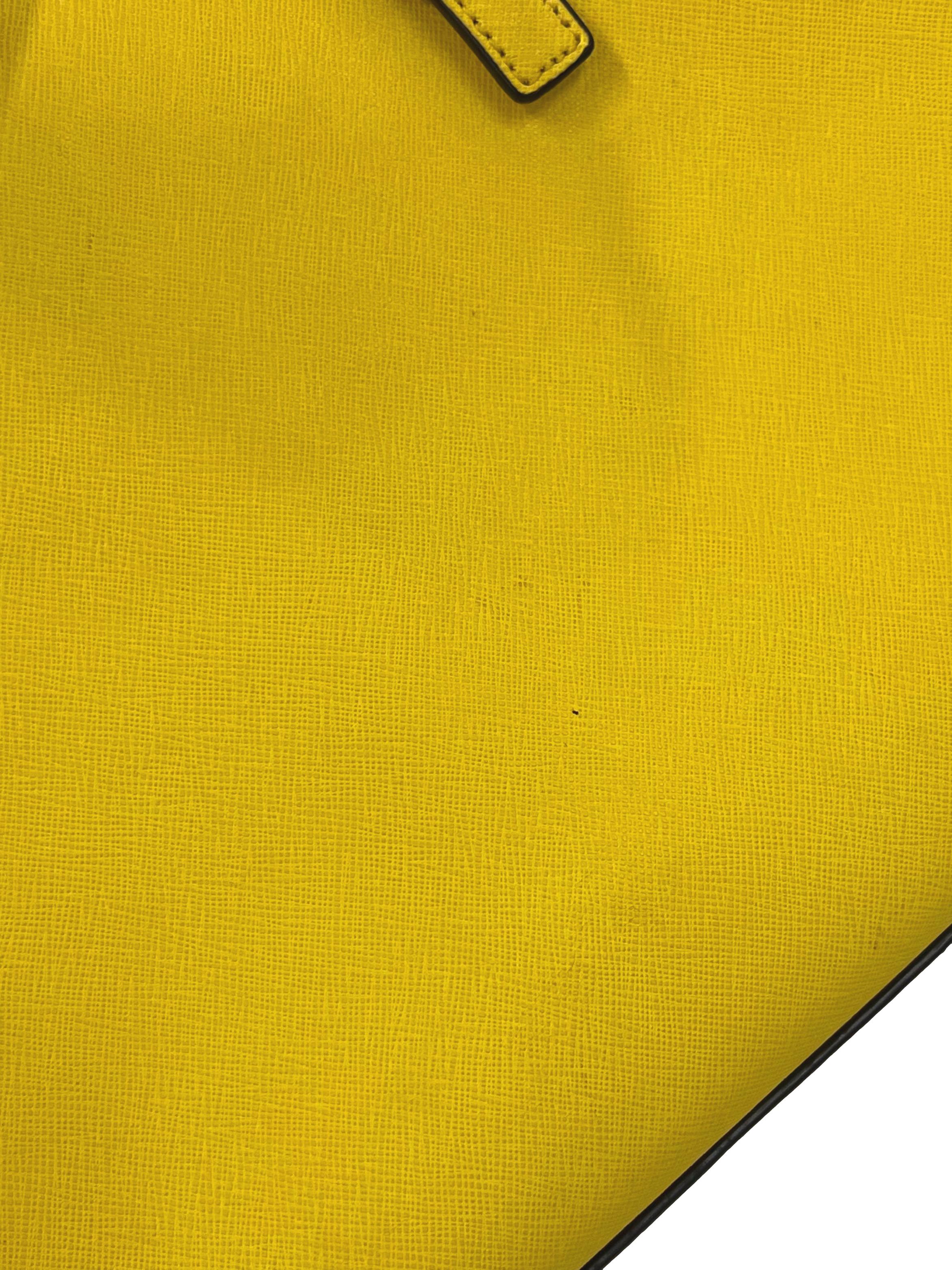 Yellow Saffiano Leather Jet Set Travel Tote Bag