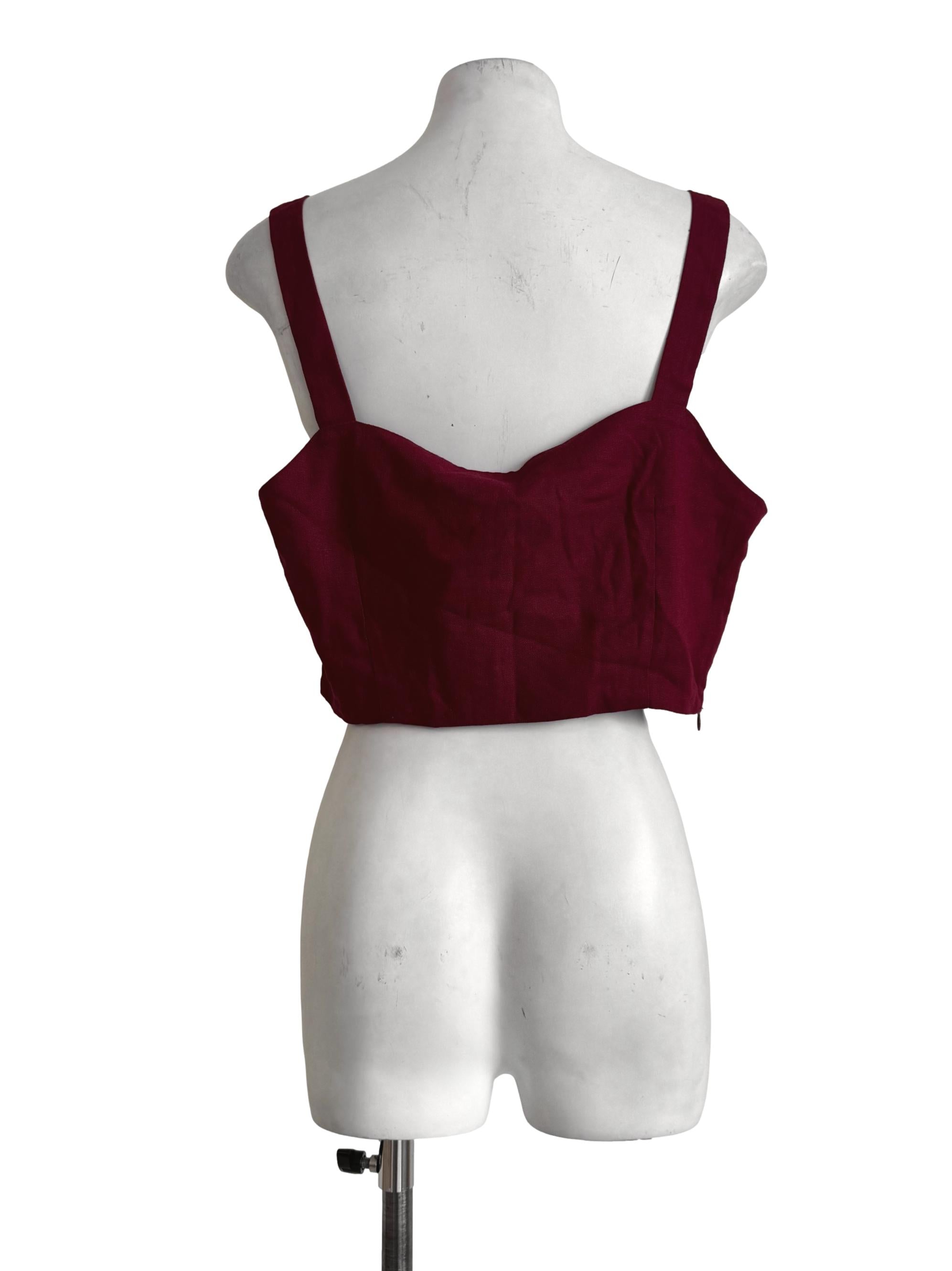 Maroon Front Button Bralet YHF