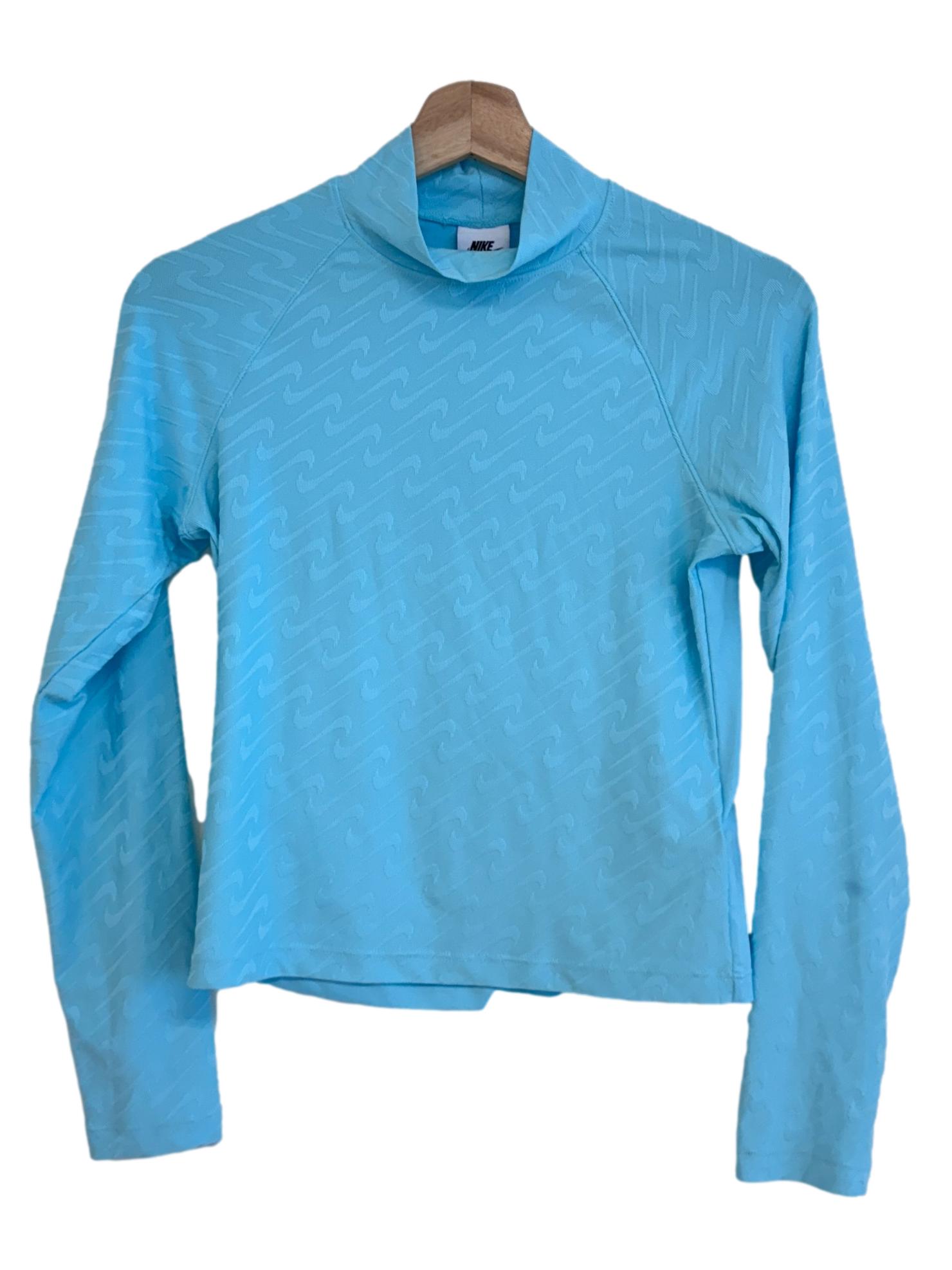 Sky Blue Textured Long Sleeve Top