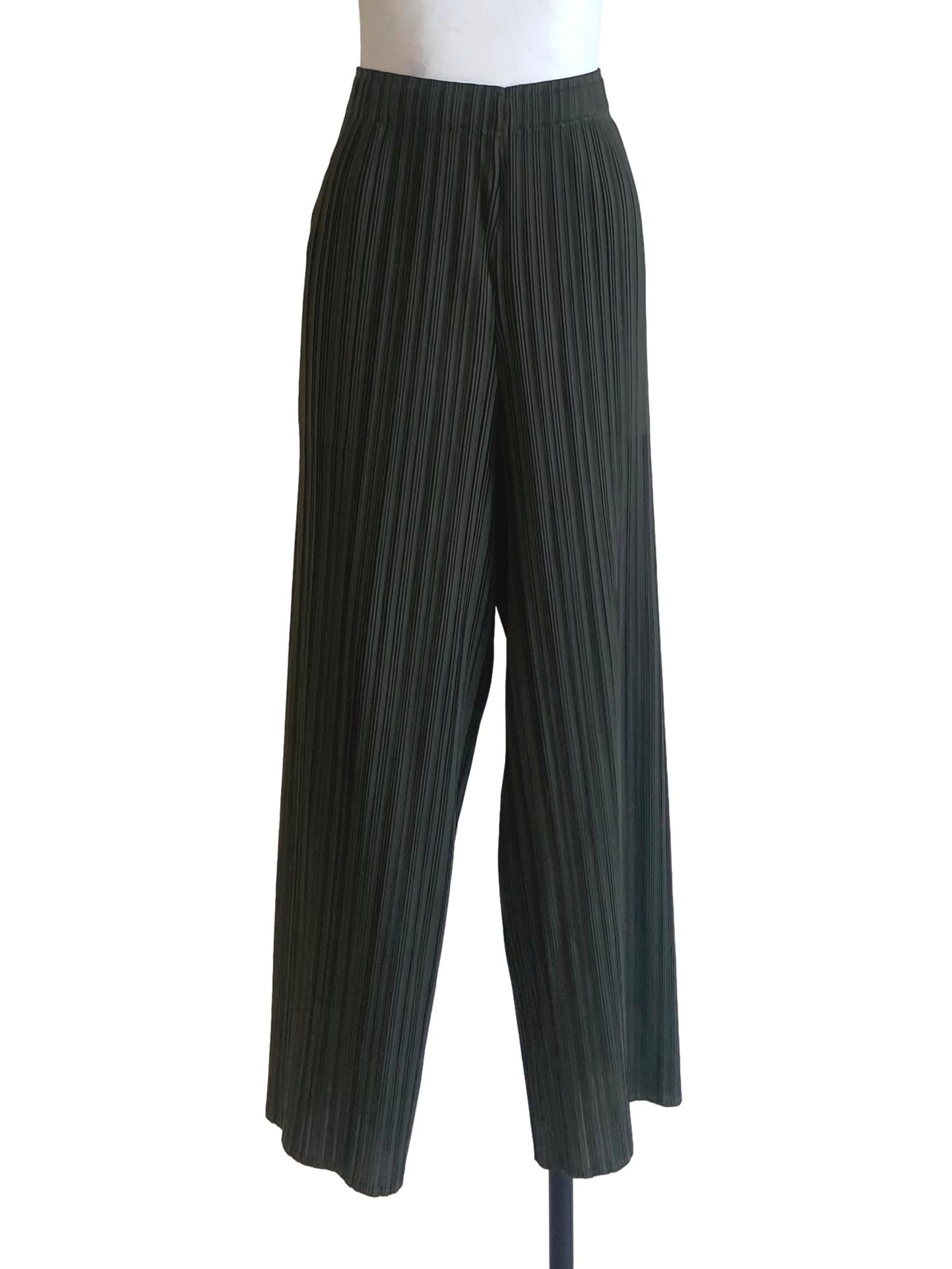 Crocodile Green Accordion Pants LB