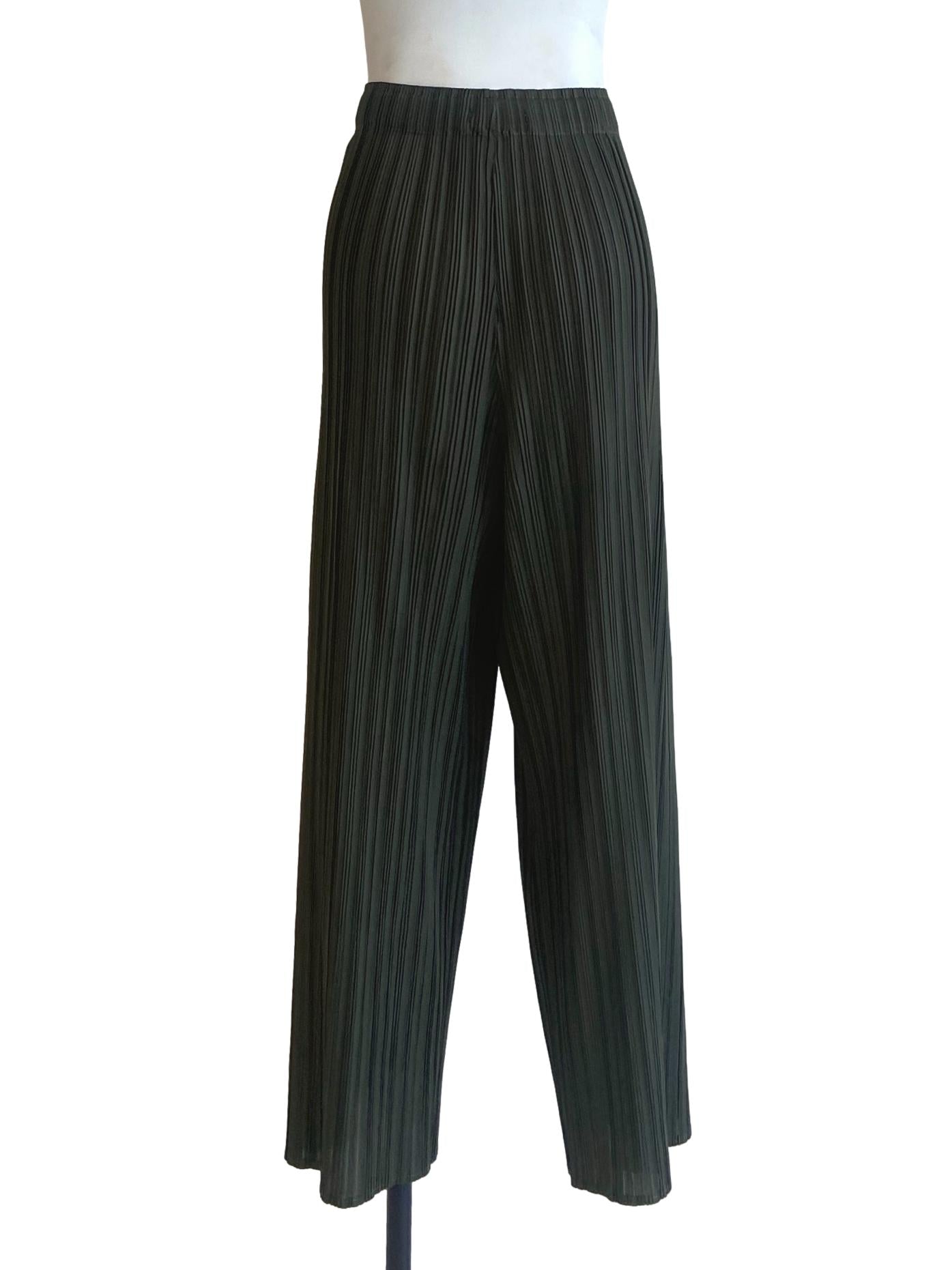 Crocodile Green Accordion Pants LB