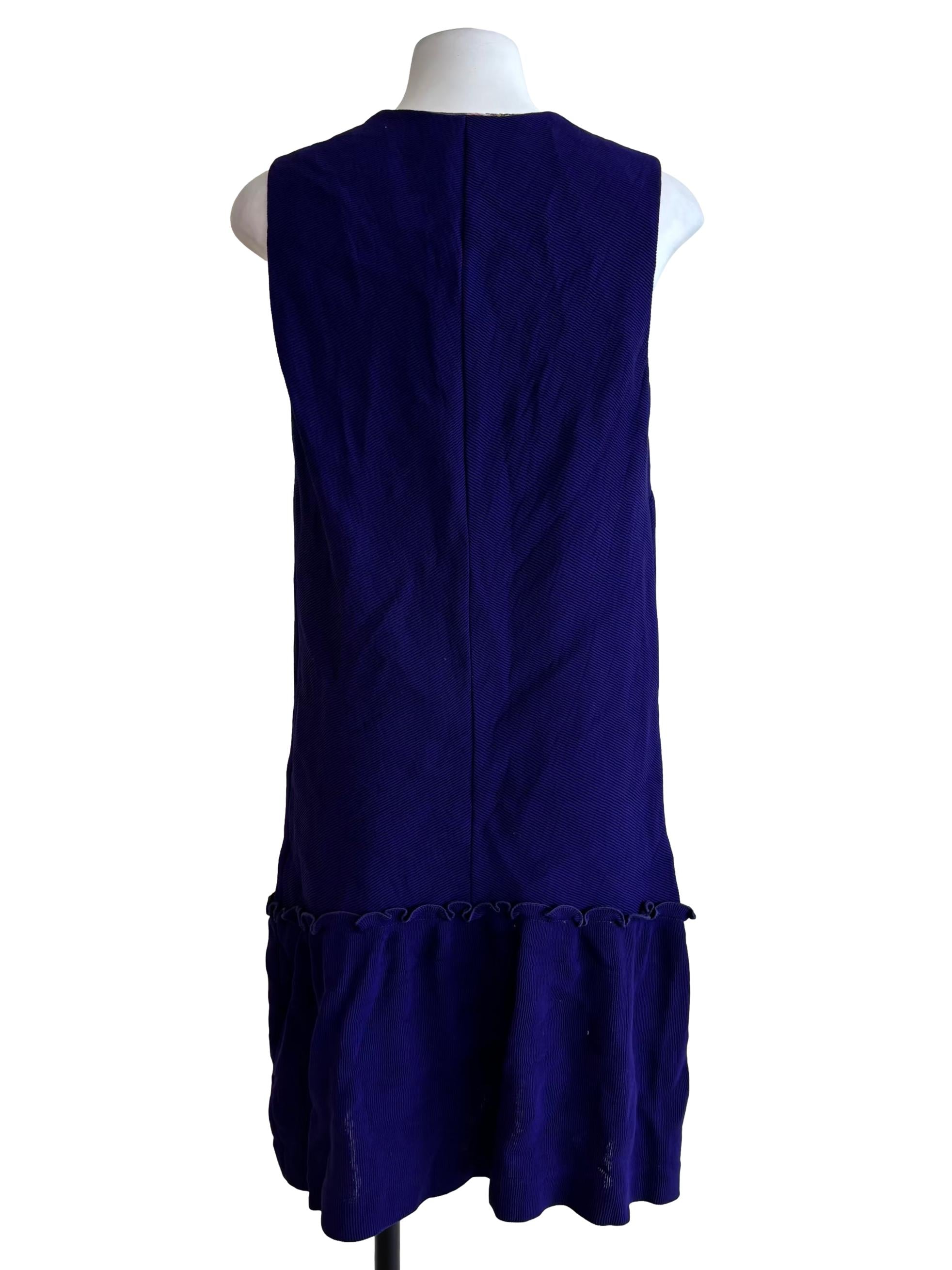 Berry Blue Drop Waist Textured Dress
