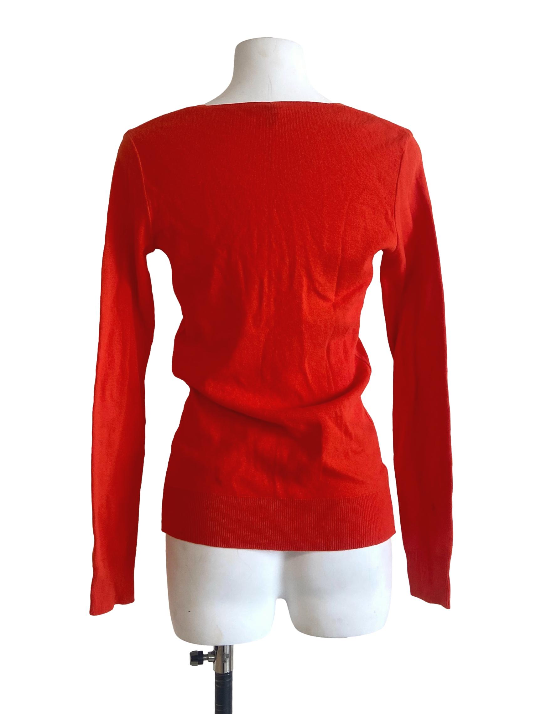 Orange Button Down Cardigan