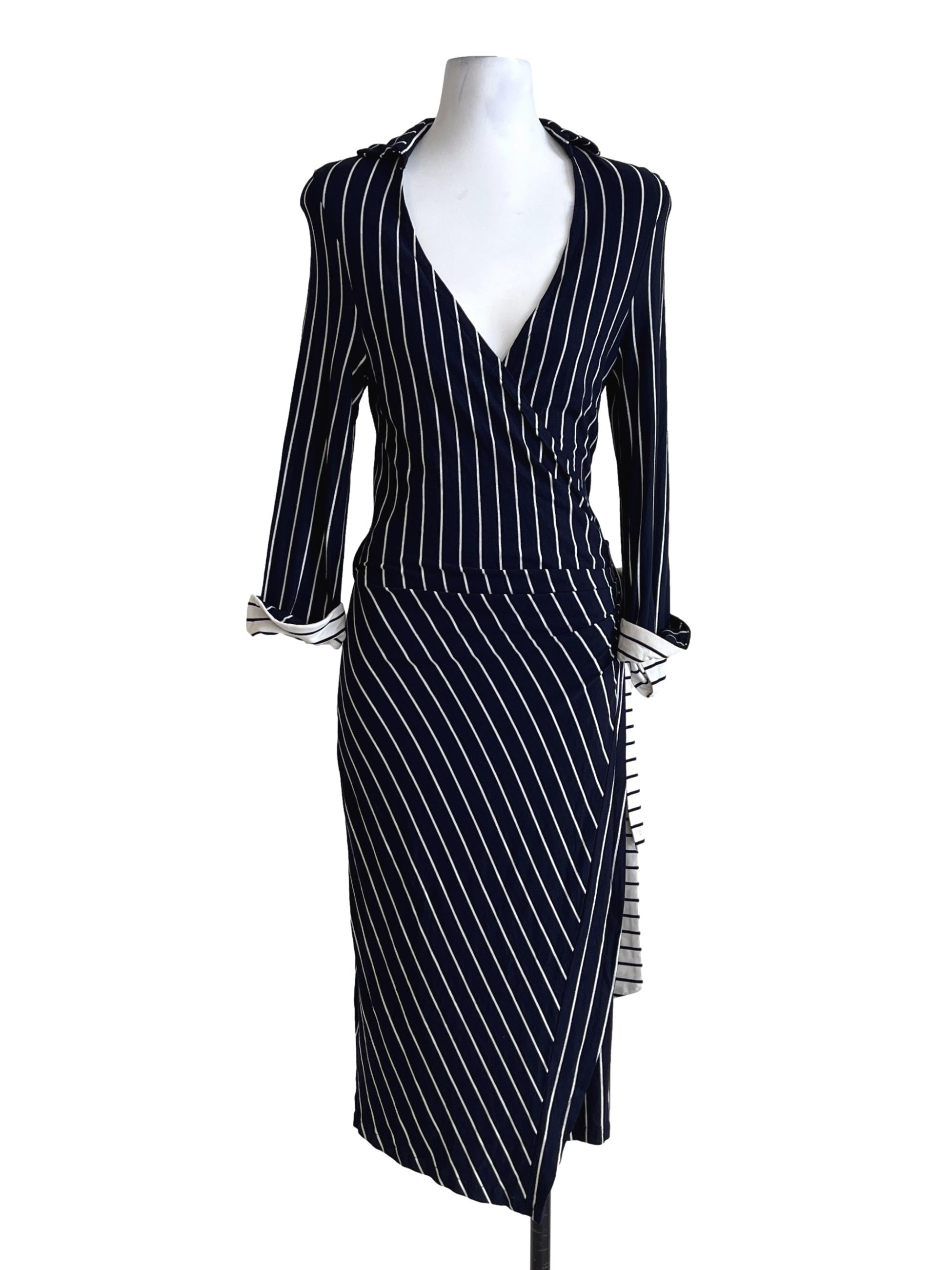 Denim Blue Long Sleeve Wrap Dress