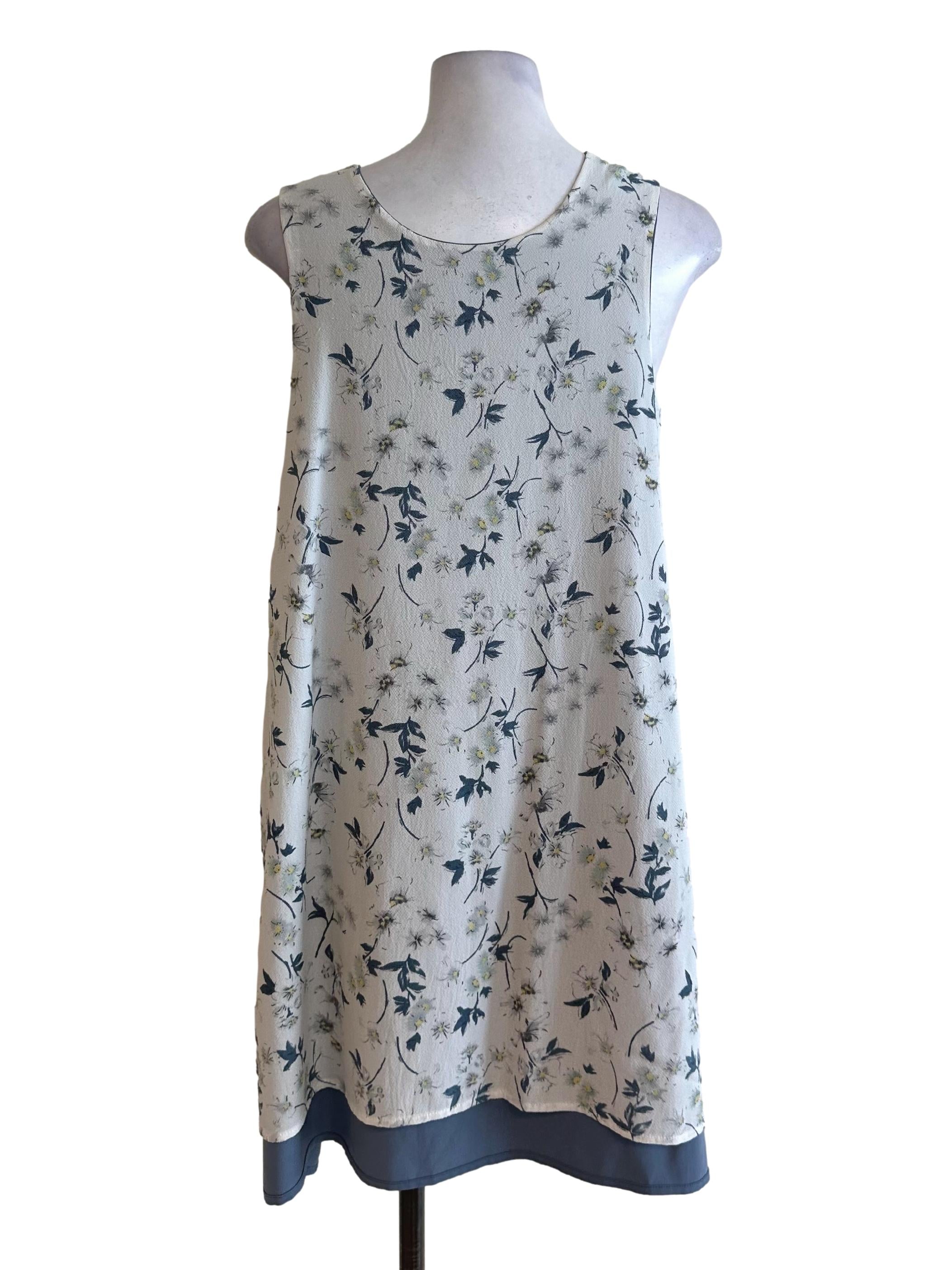 Pale Grey Pattern V Neck Dress