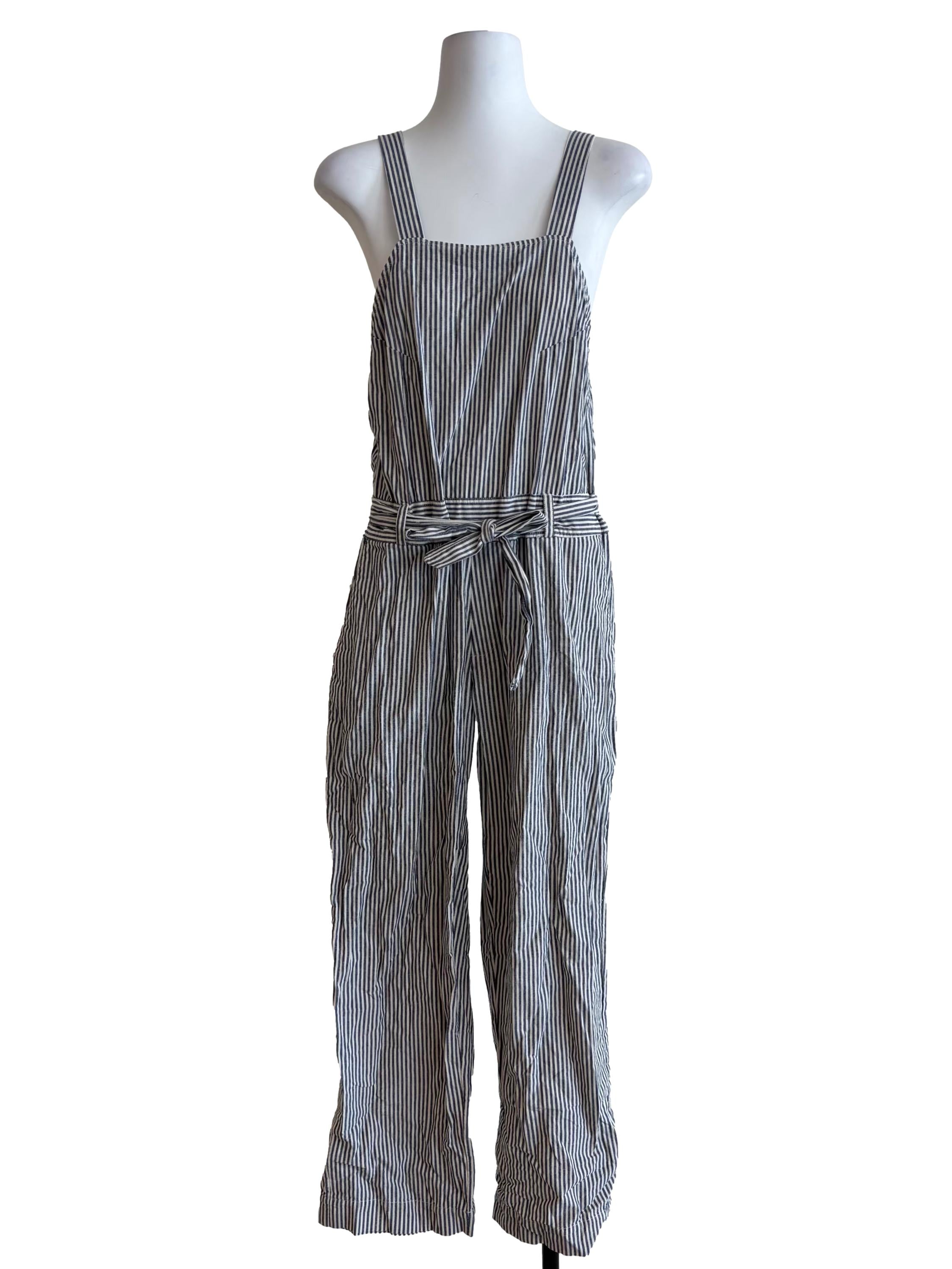 Stone Blue Striped Jumpsuit