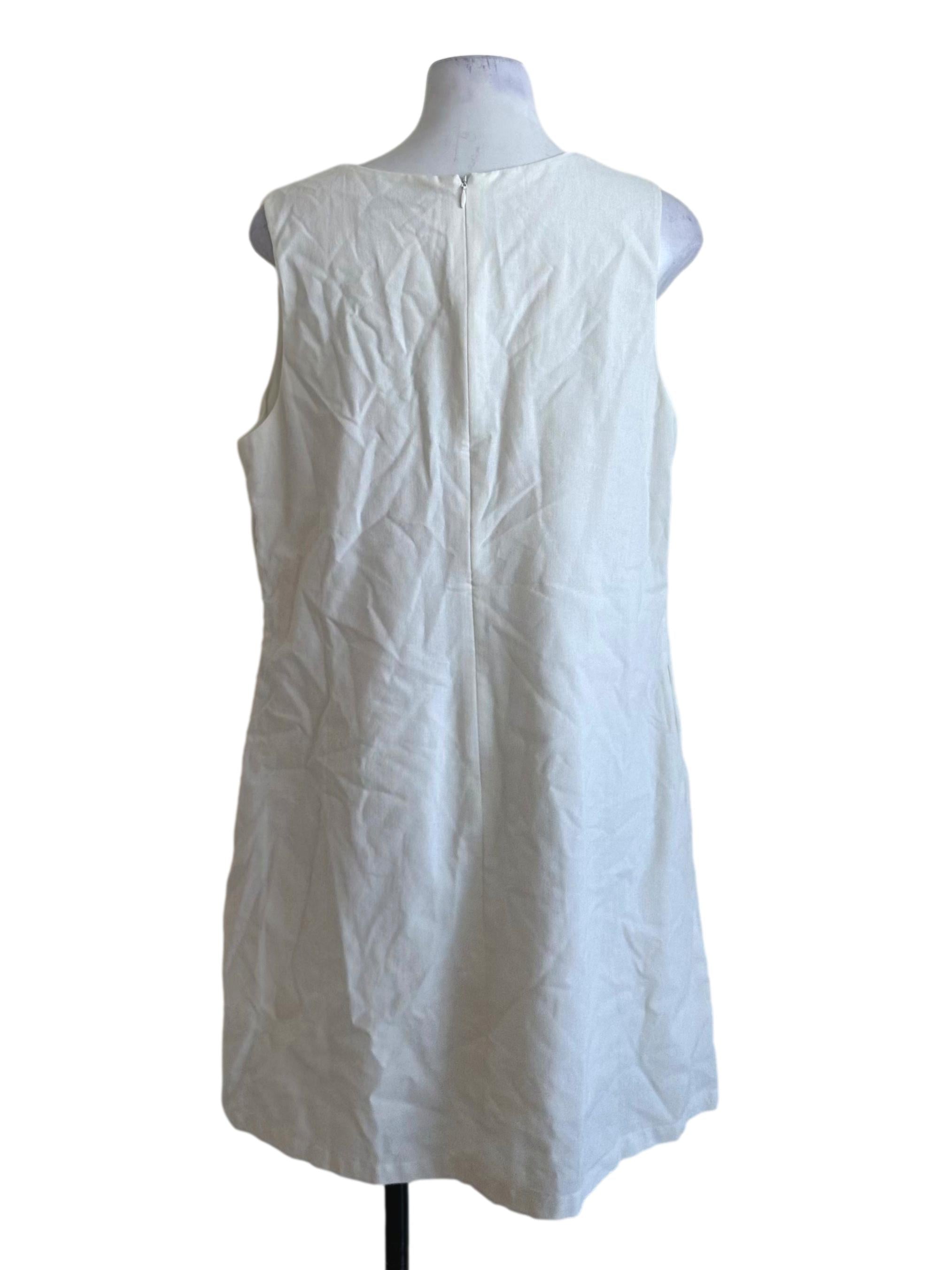 Salt White V Neck Linen Dress LB