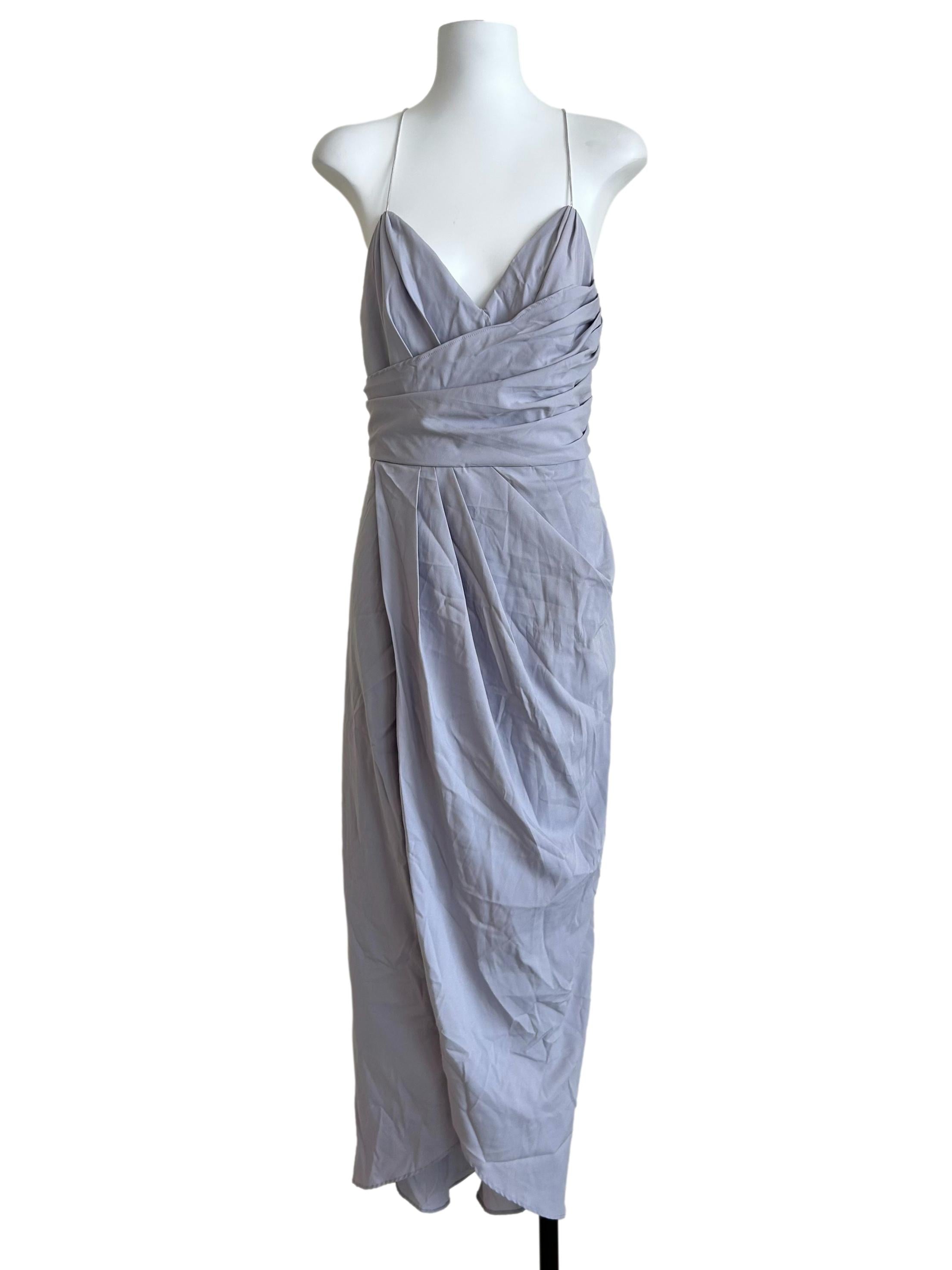 Lilac Crossover Tulip Midi Dress