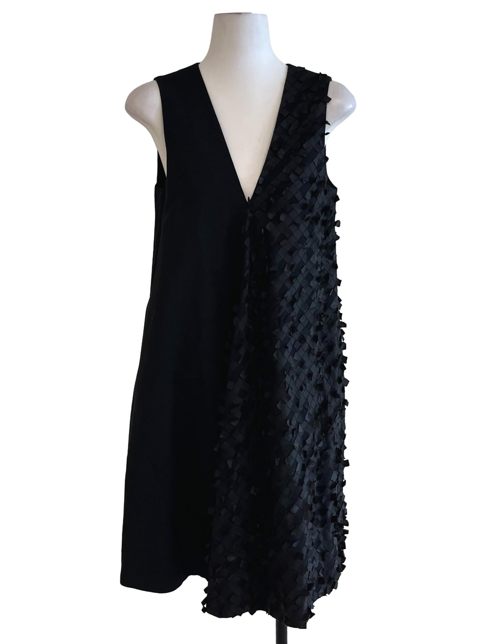 Black V-Neckline Shift Dress