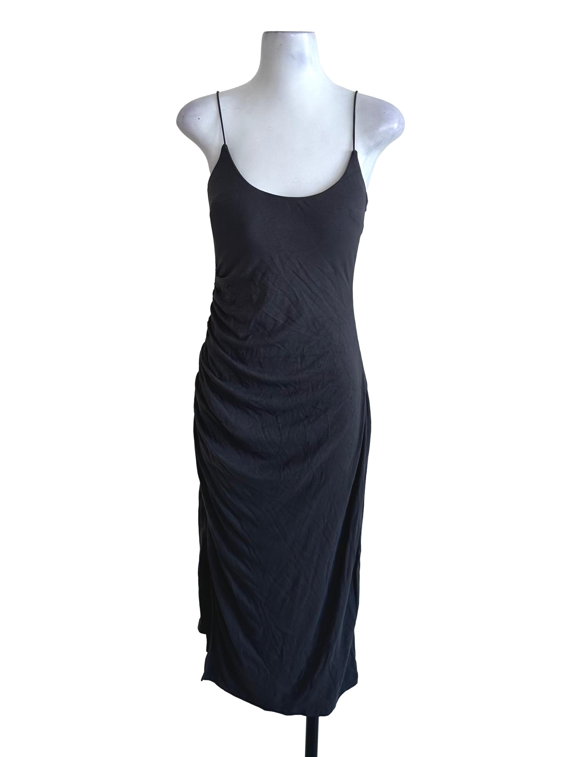 Dark Grey Scoop Neckline Bodycon Dress