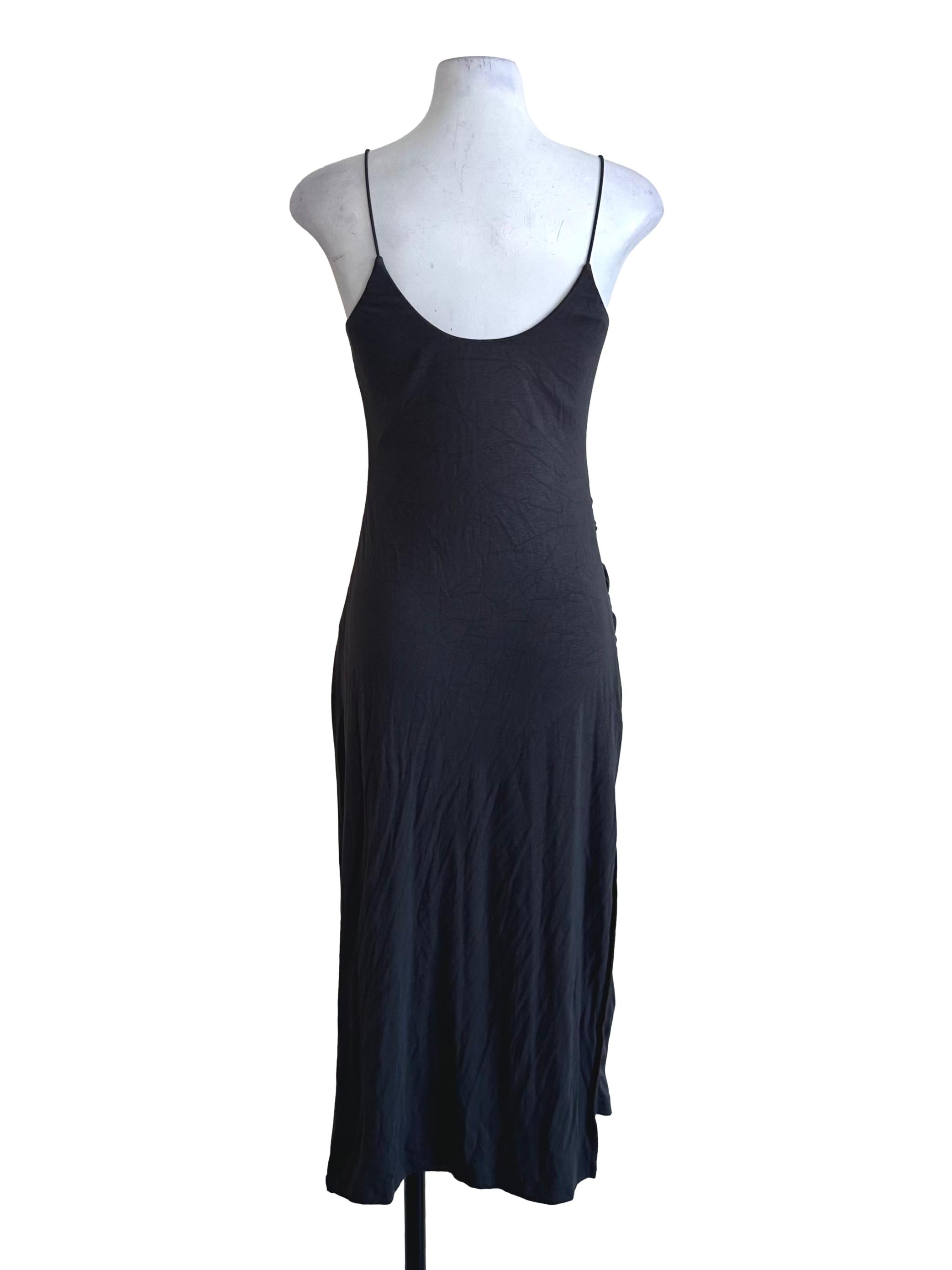 Dark Grey Scoop Neckline Bodycon Dress
