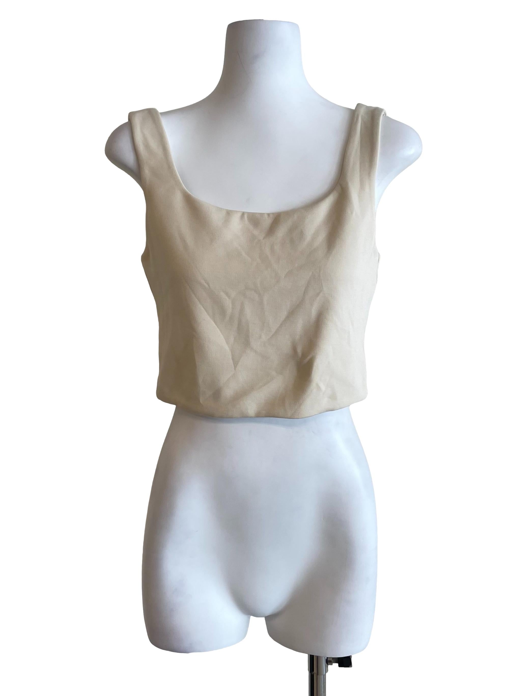 Ivory Square Neck Crop Top OSN