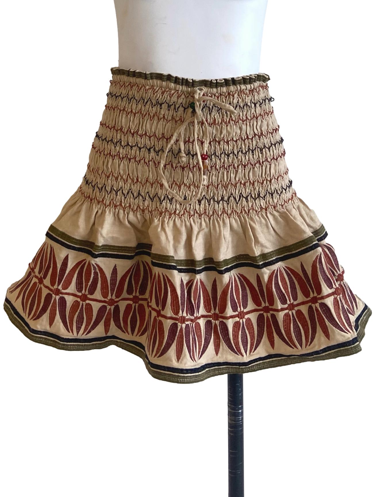 Linen & Floral Pegged Waist Skorts