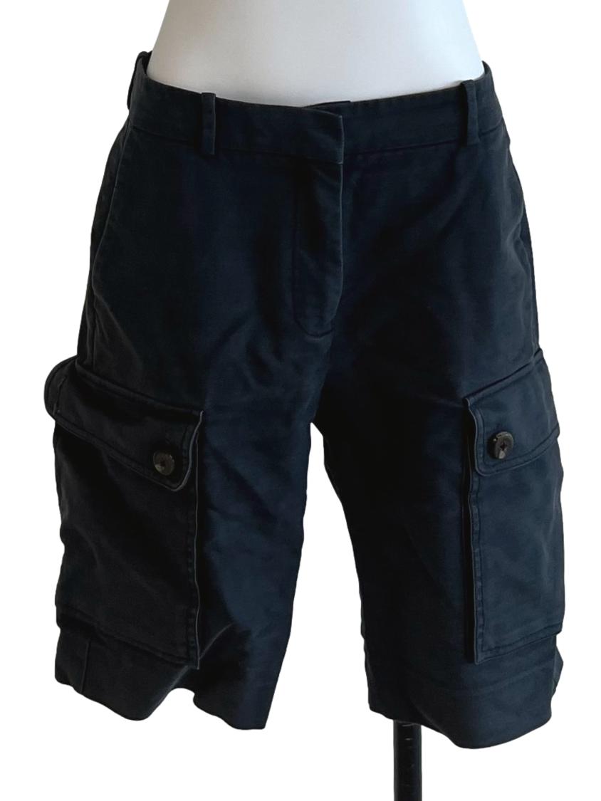 Deep Grey High-Waisted Bermuda Shorts