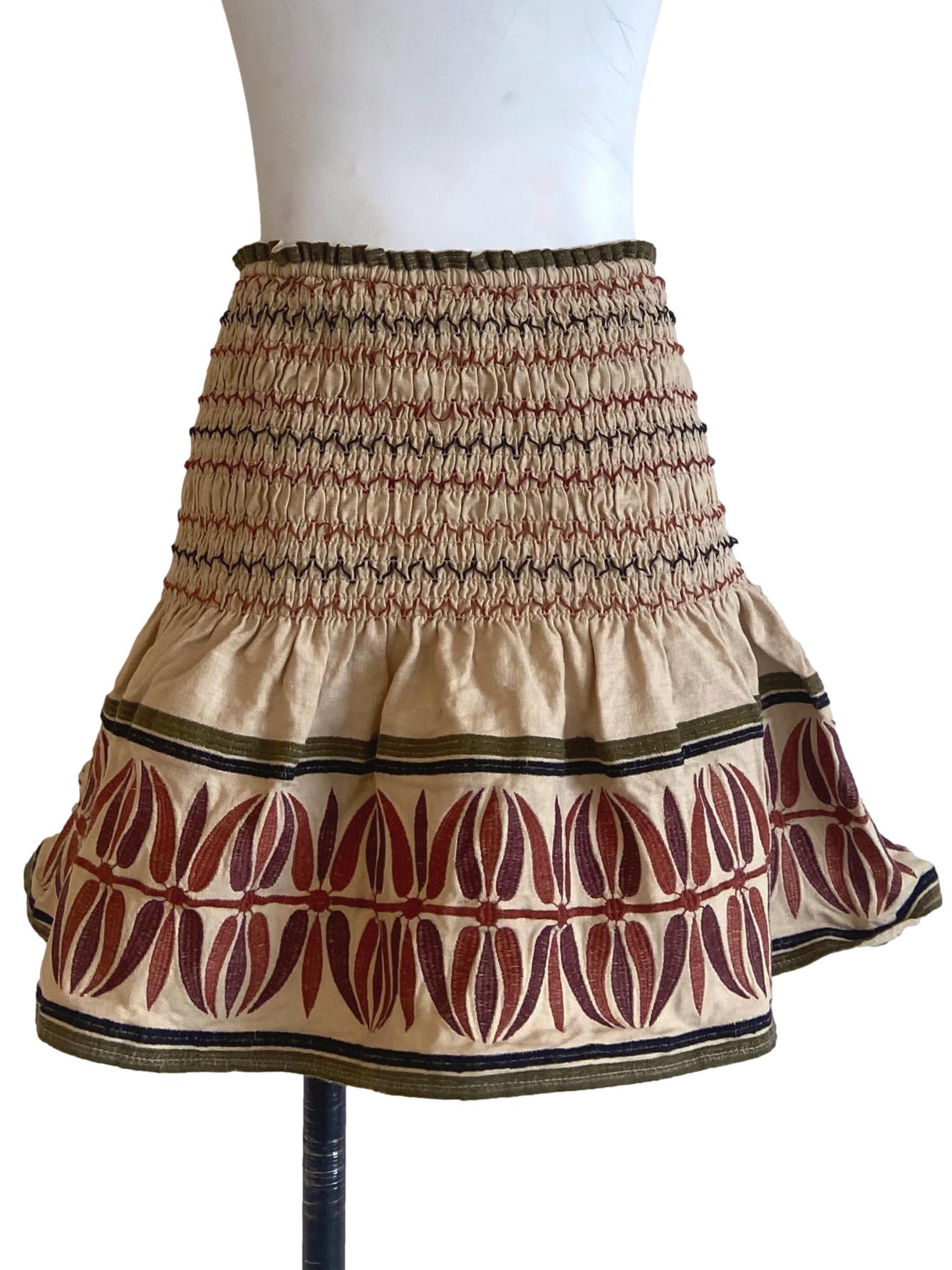 Linen & Floral Pegged Waist Skorts