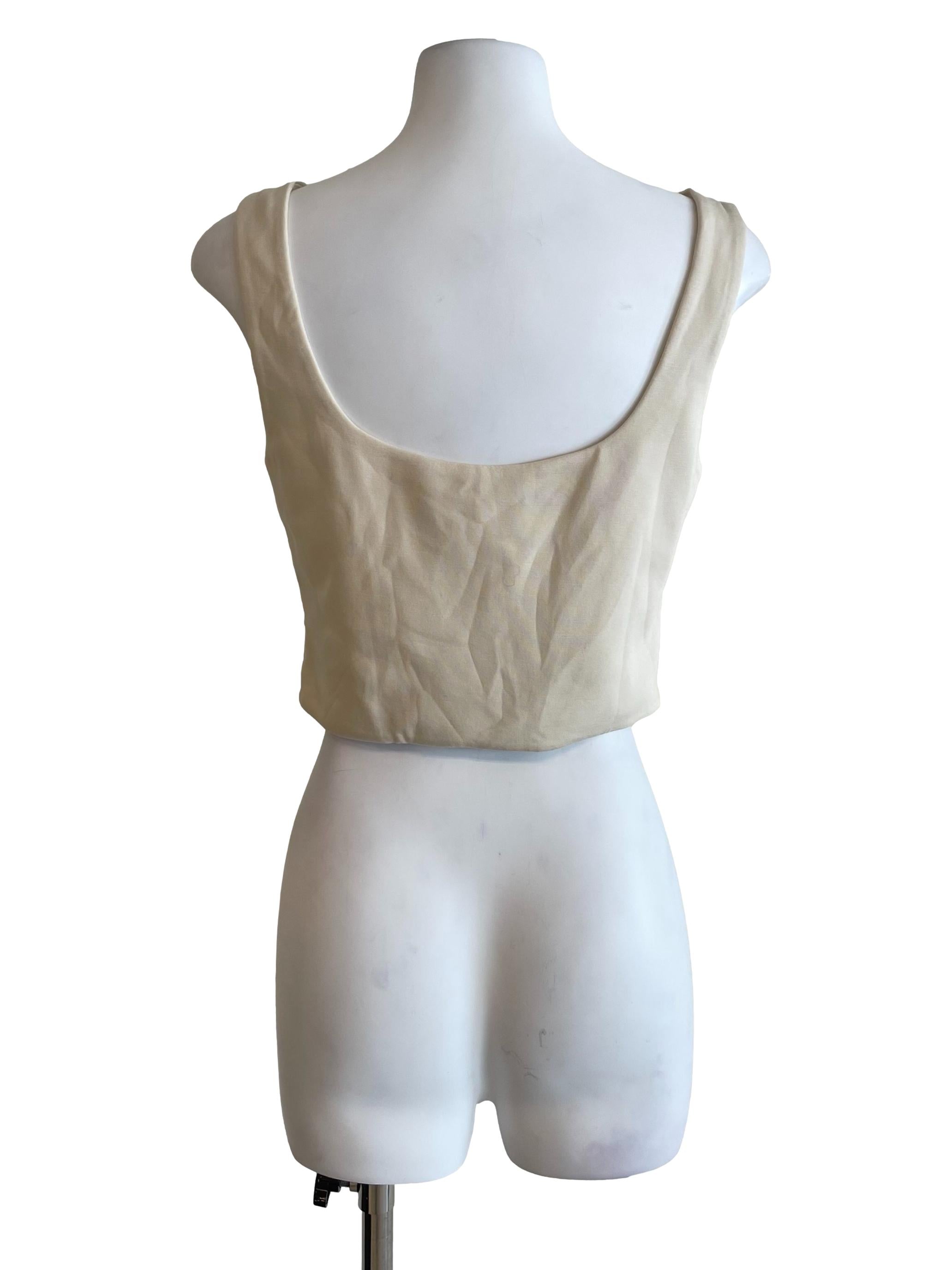 Ivory Square Neck Crop Top OSN