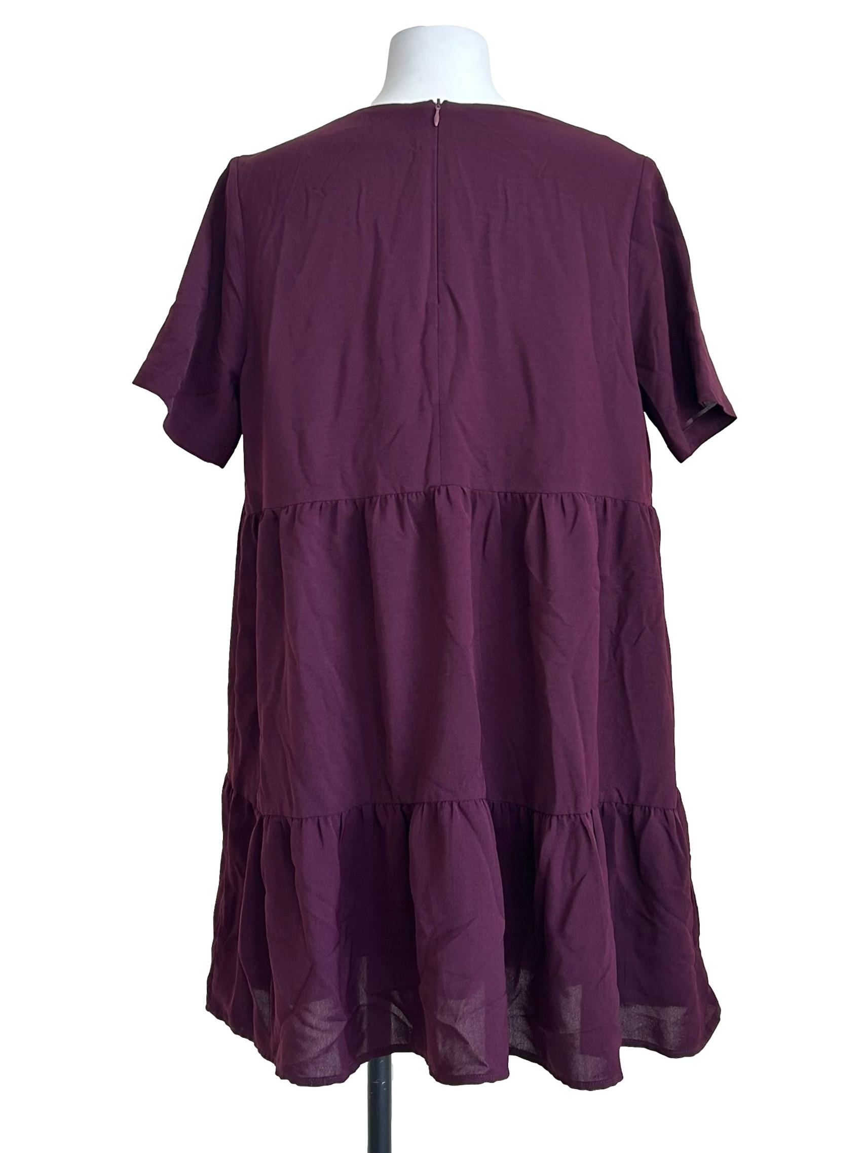 Jam Purple Tiered Babydoll Mini Dress