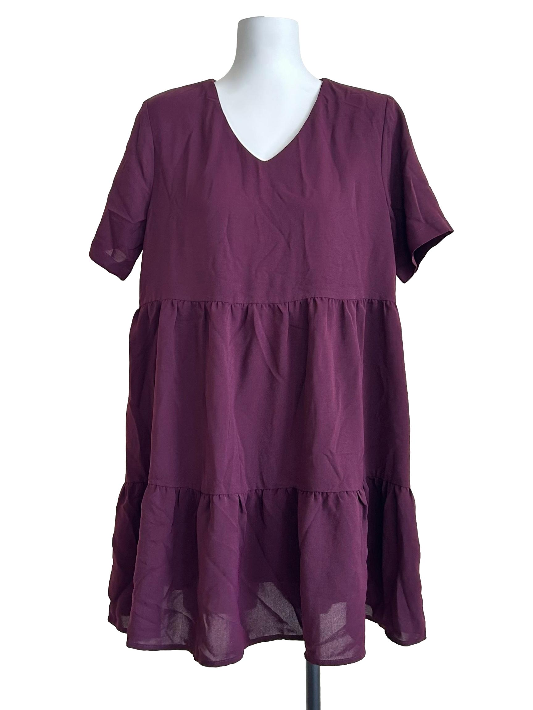 Jam Purple Tiered Babydoll Mini Dress