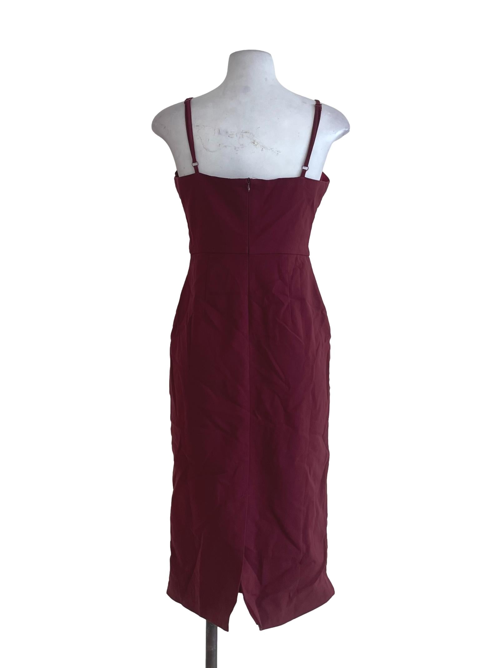 Maroon Sleeveless Plain Dress