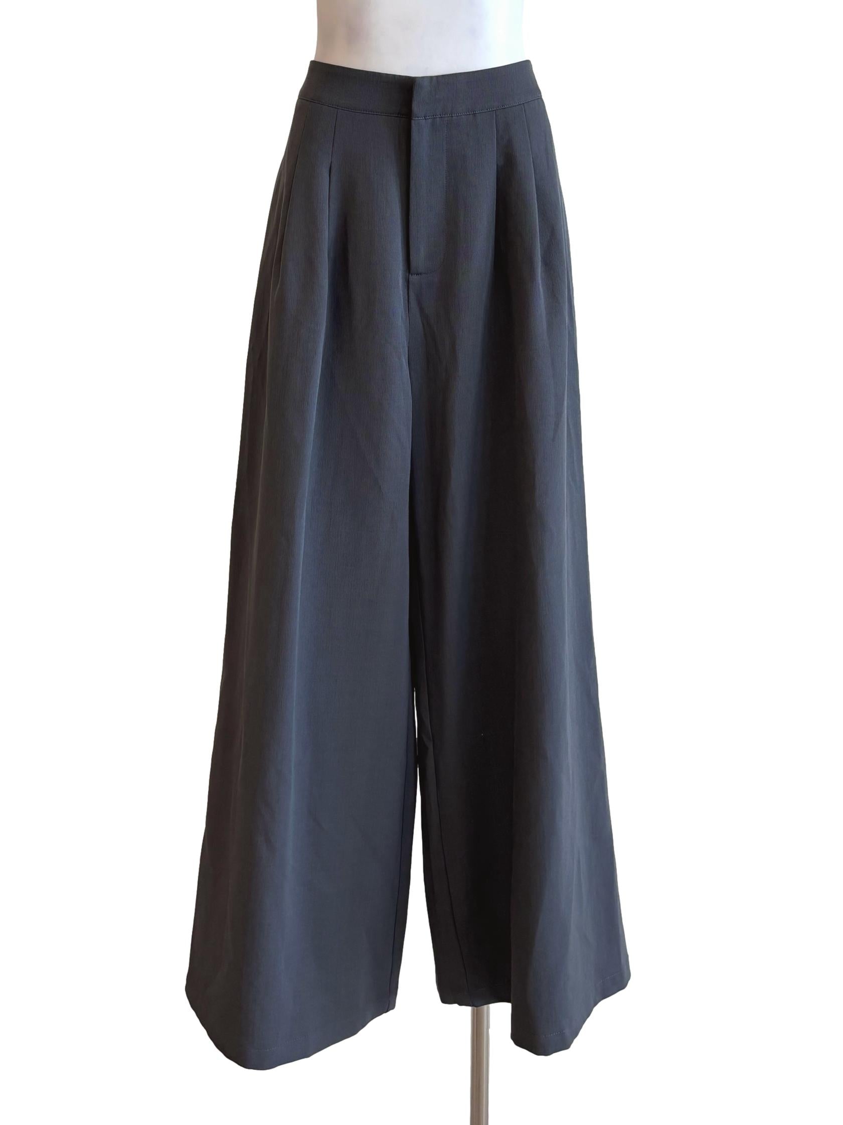 Stone Grey Wide Leg Pants