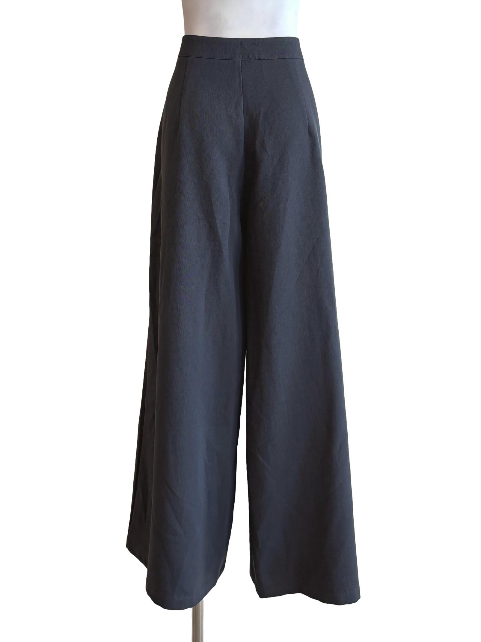 Stone Grey Wide Leg Pants