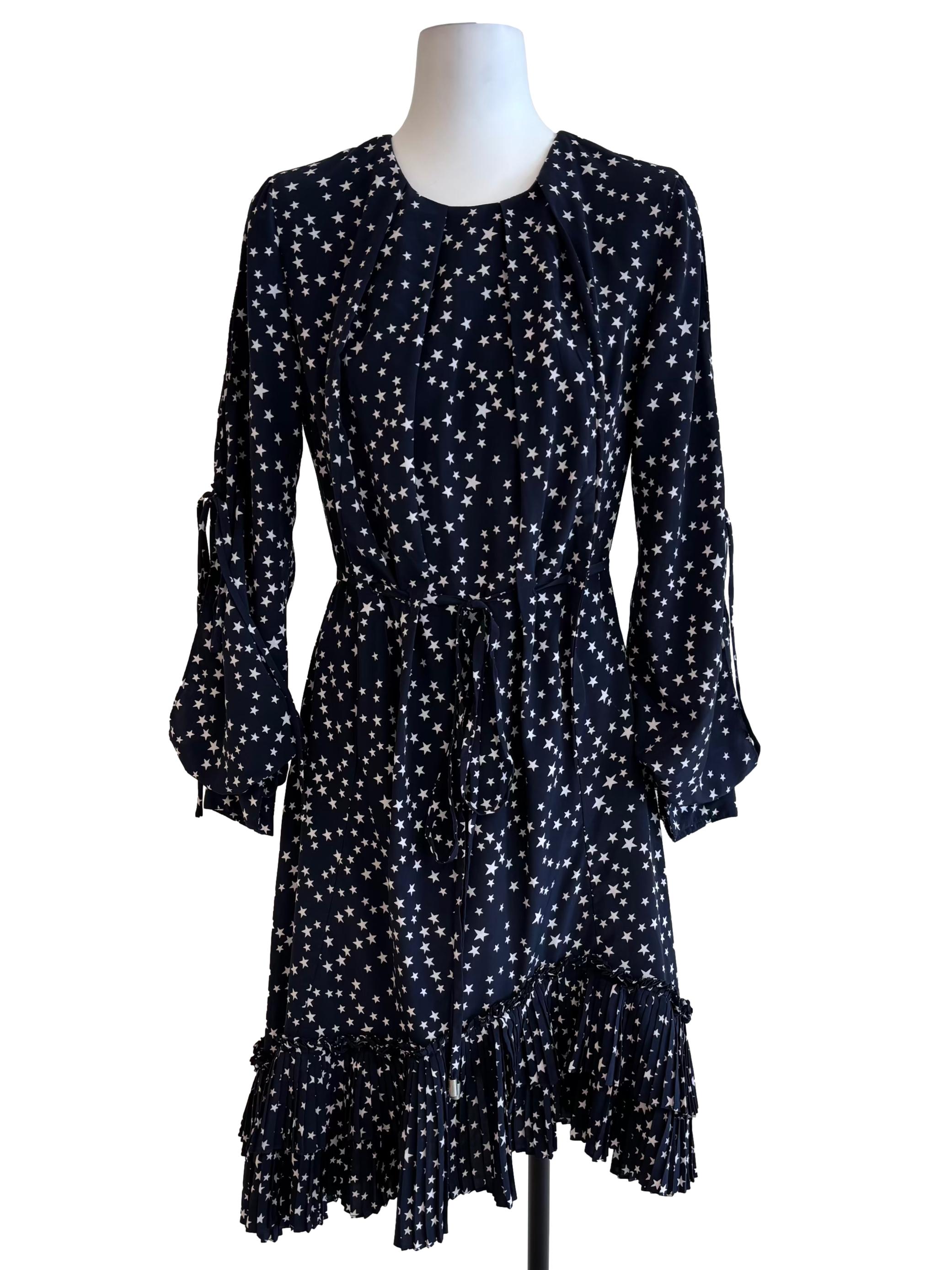 Blue Black Starry A-Line Dress
