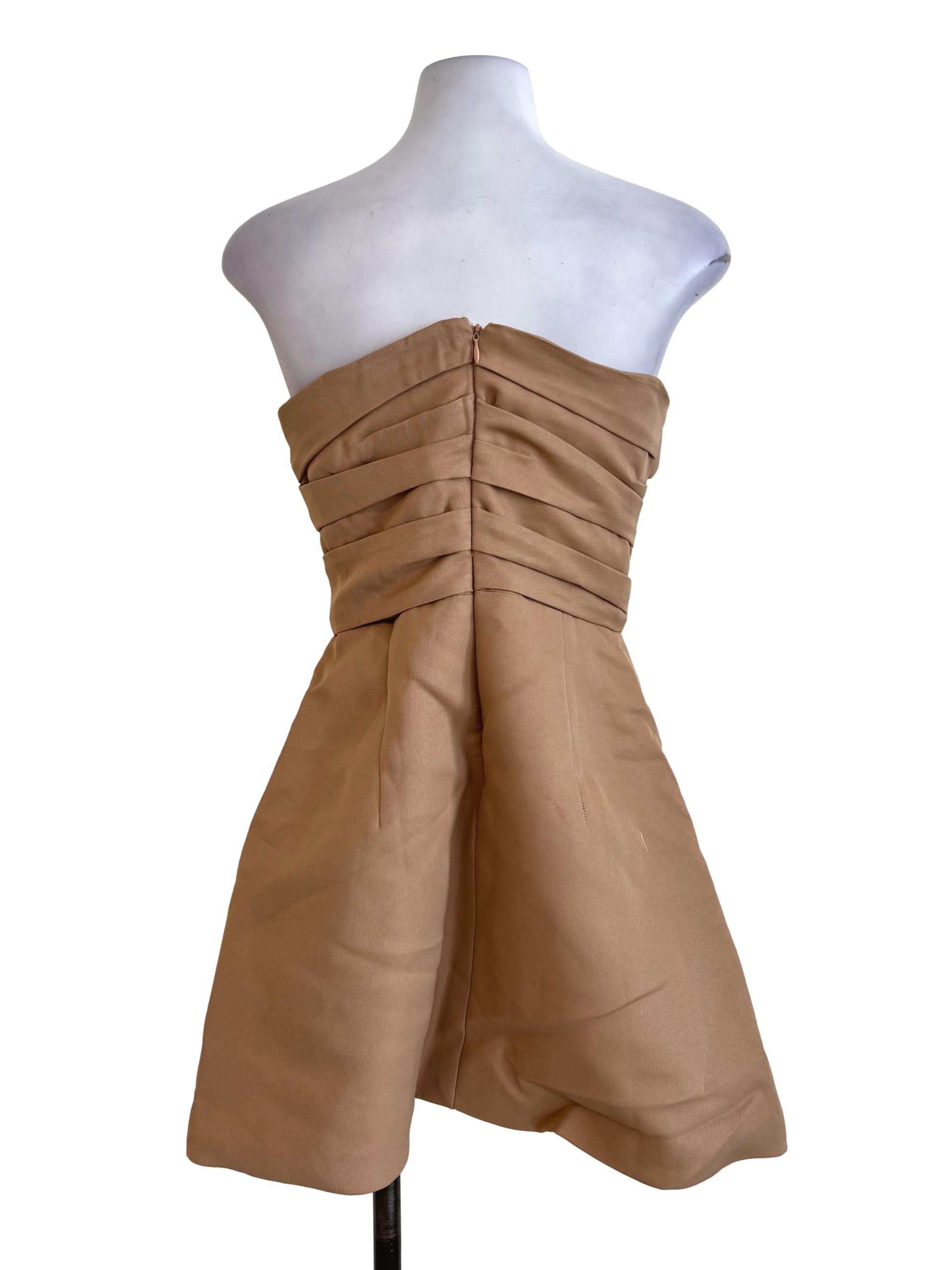 Brown Sleeveless Short Dress