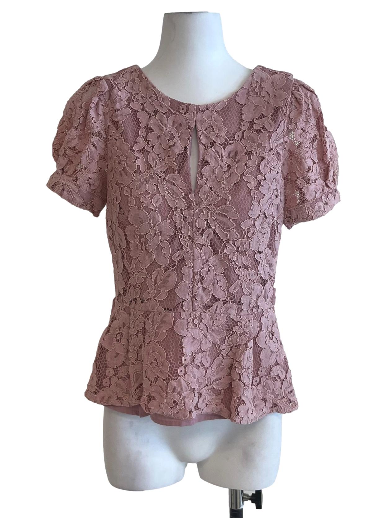 Flamingo Pink Lace Blouse