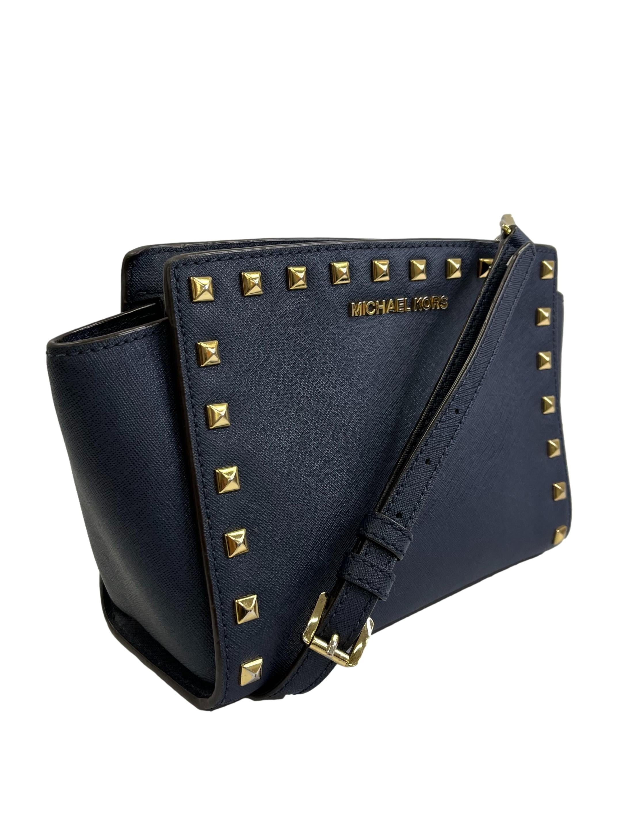 Midnight Blue Studded Crossbody Bag