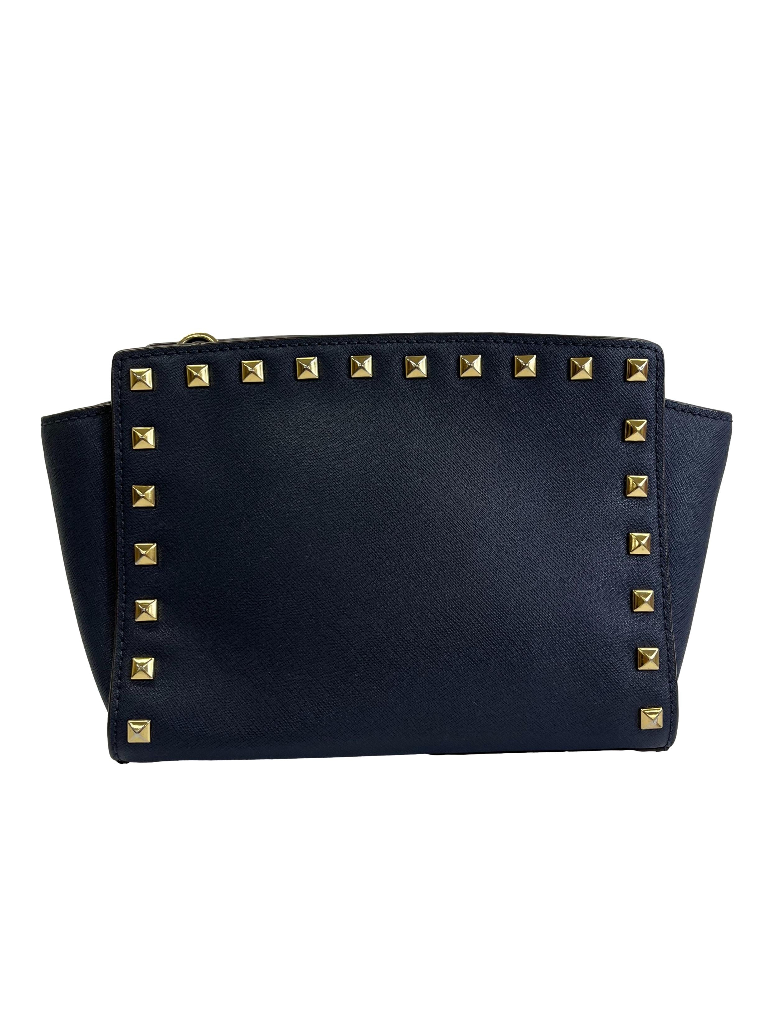 Midnight Blue Studded Crossbody Bag