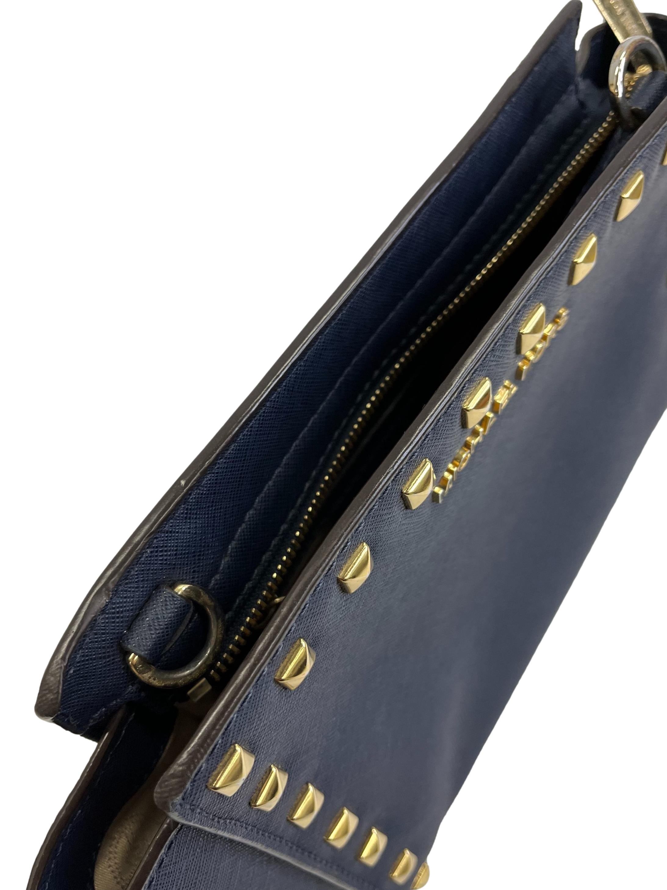 Midnight Blue Studded Crossbody Bag