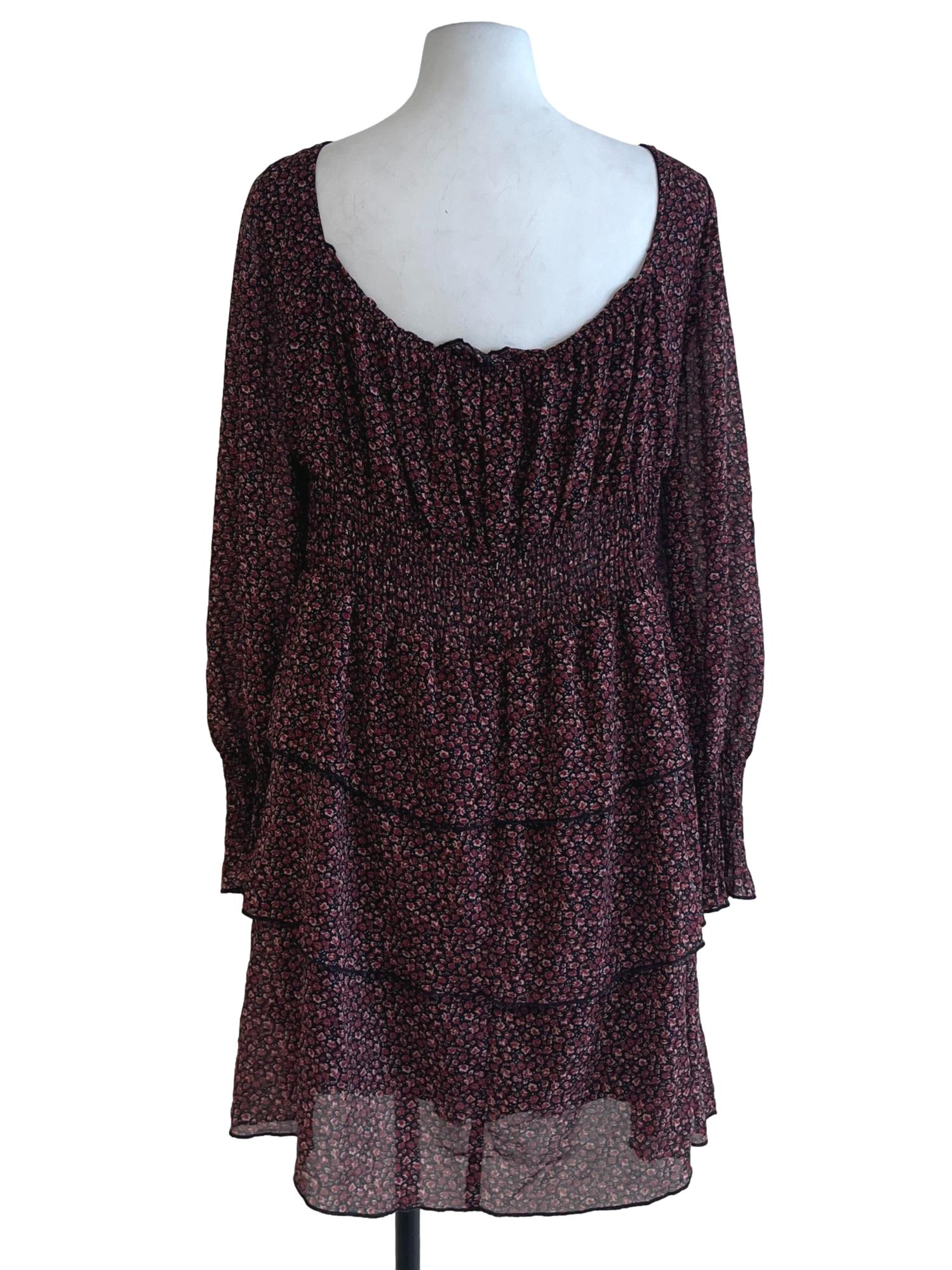 Black Floral Empire Dress