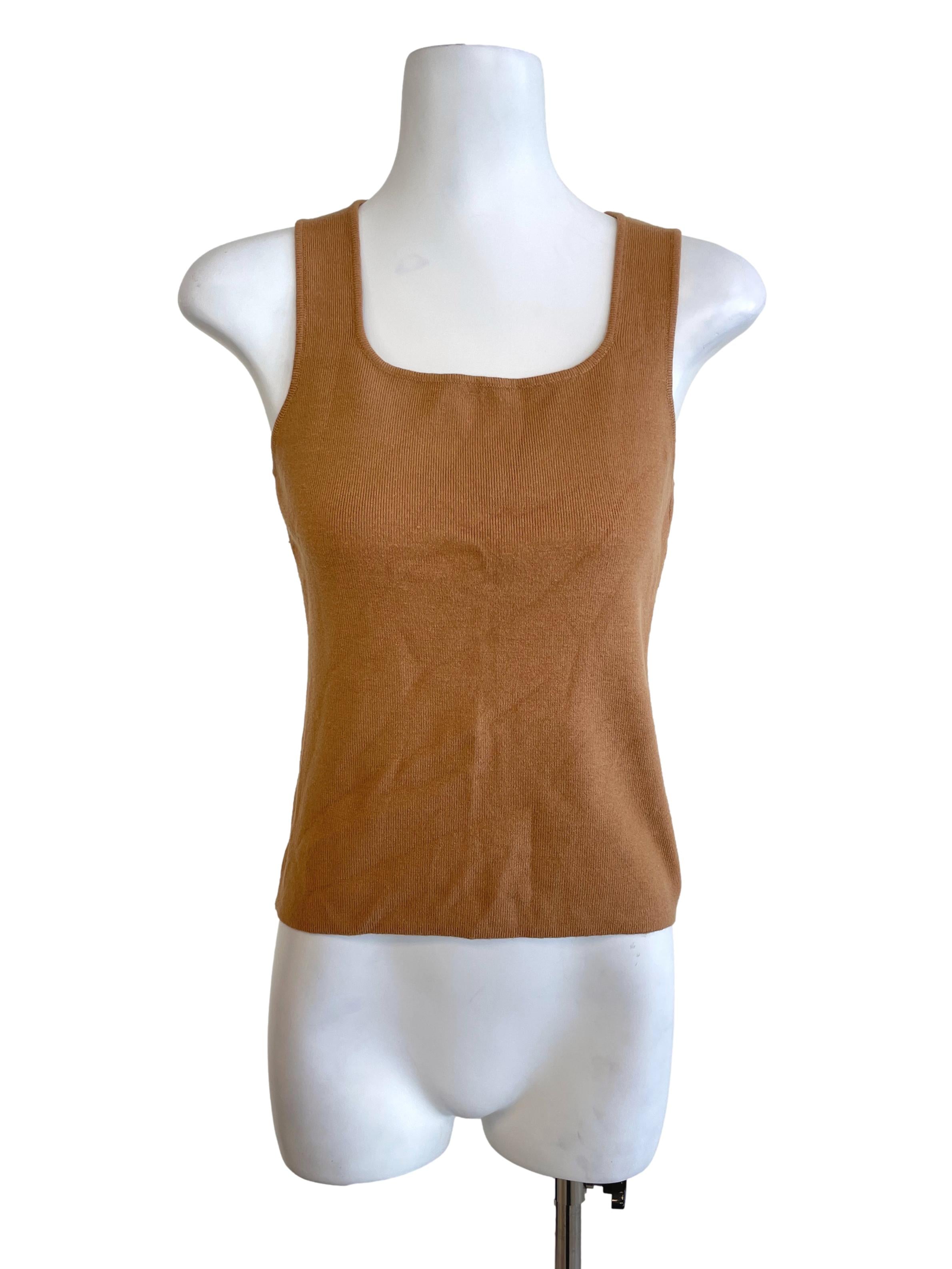 Apricot Orange Knited Tank Top TCL