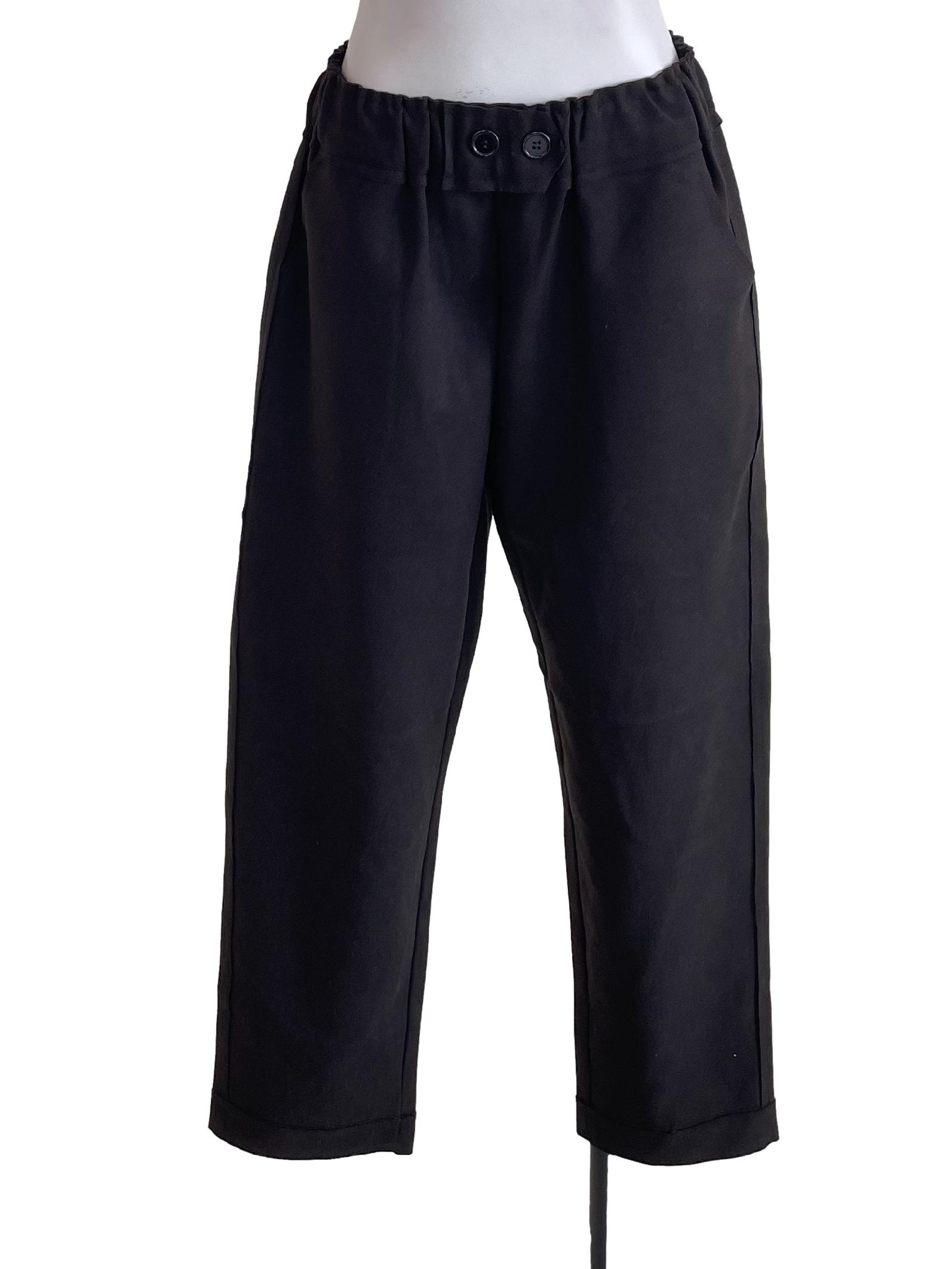 Youlanyasi Charcoal Black Button Pants | REFASH