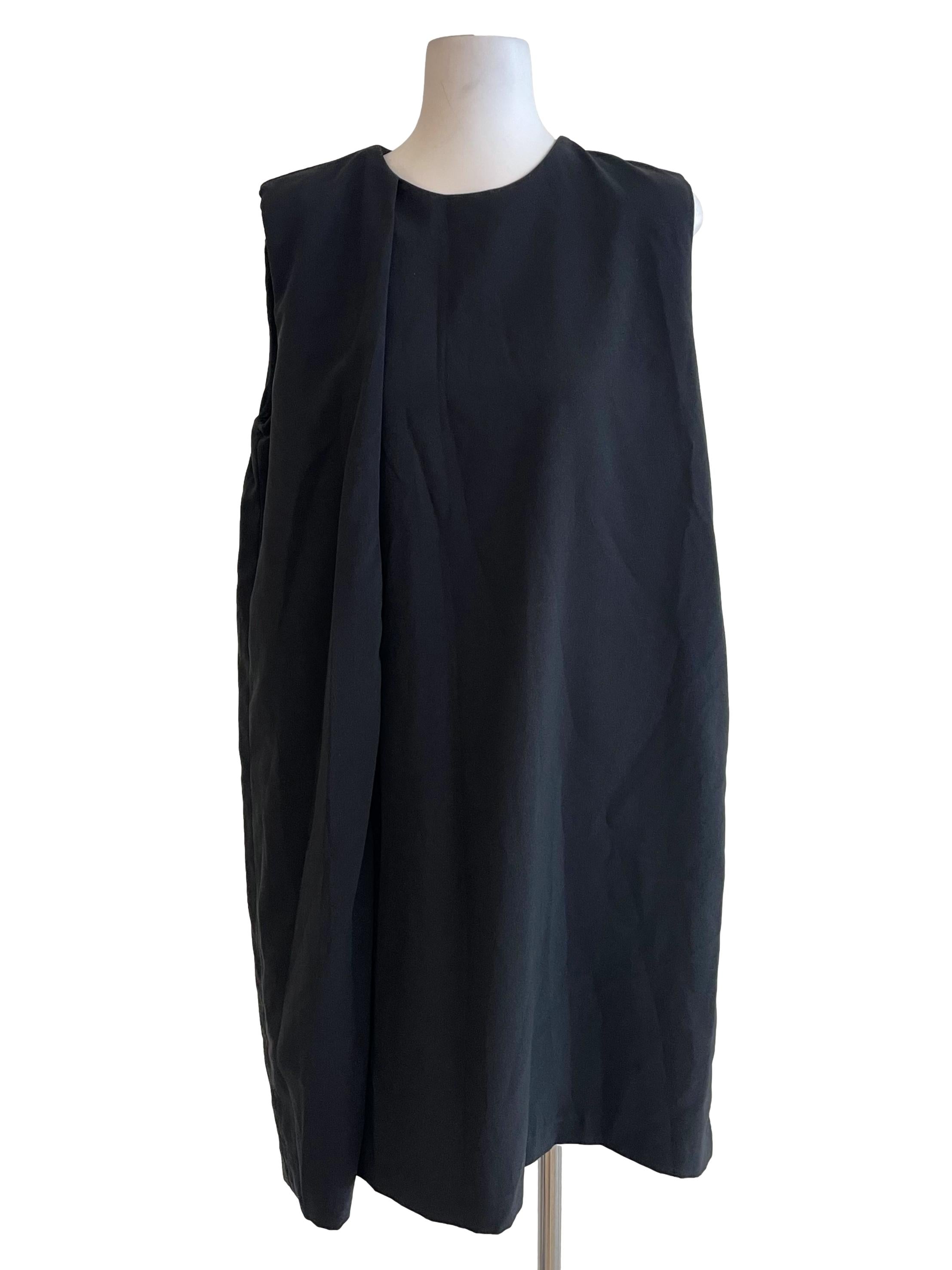 Black Pleated Tent Dress