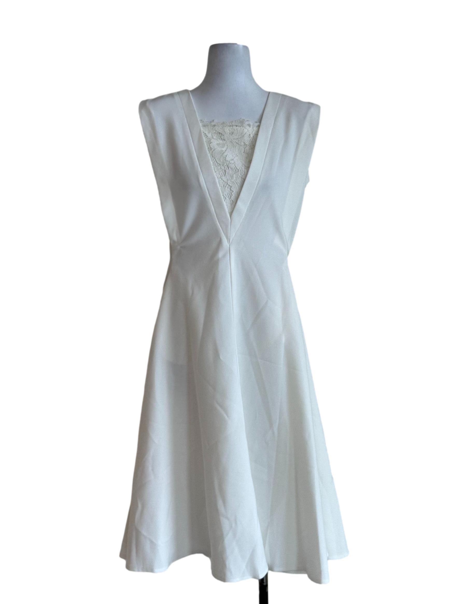 Daisy White Plain Dress