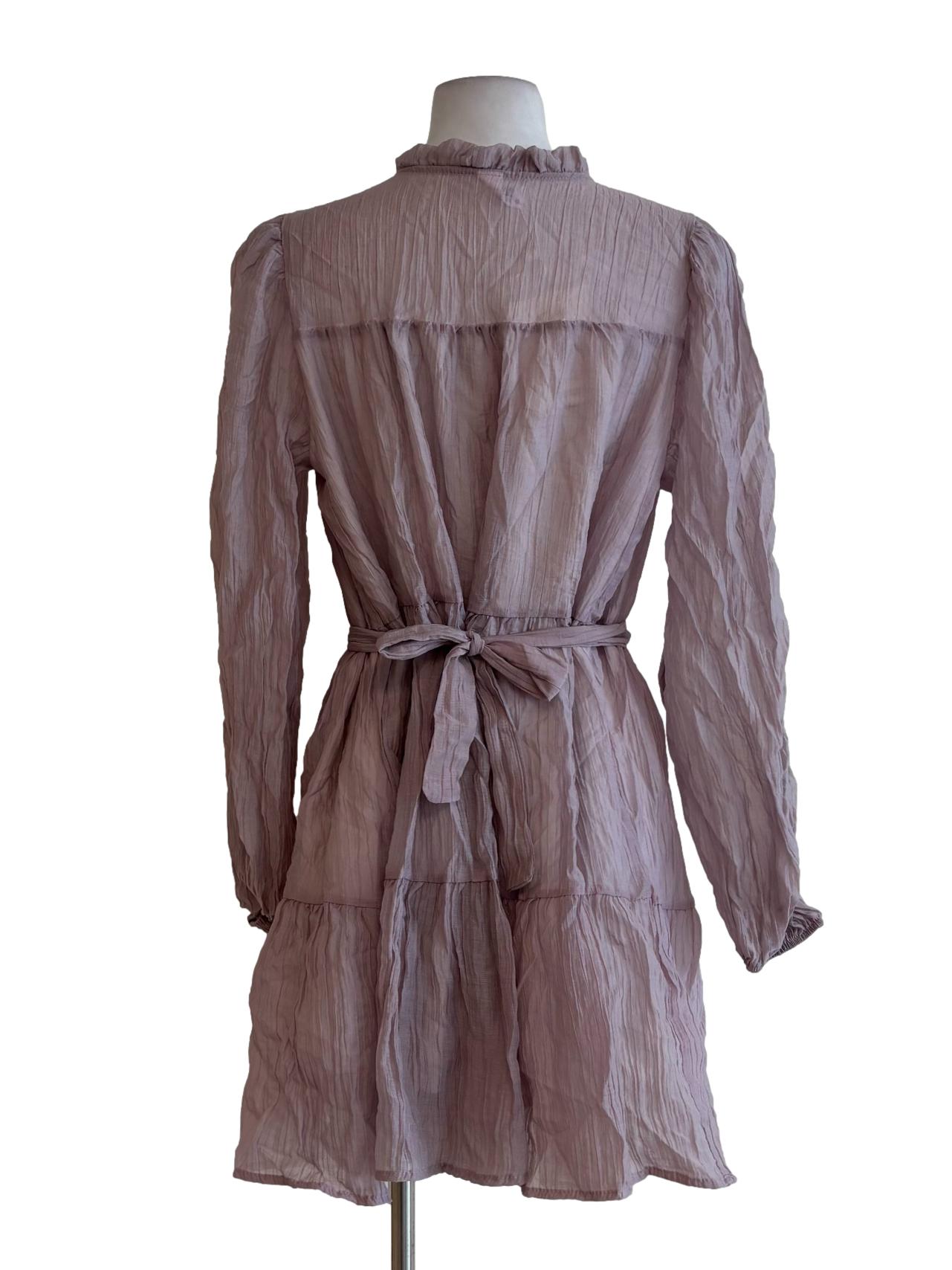 Thistle Purple Crinkled Cotton Dress