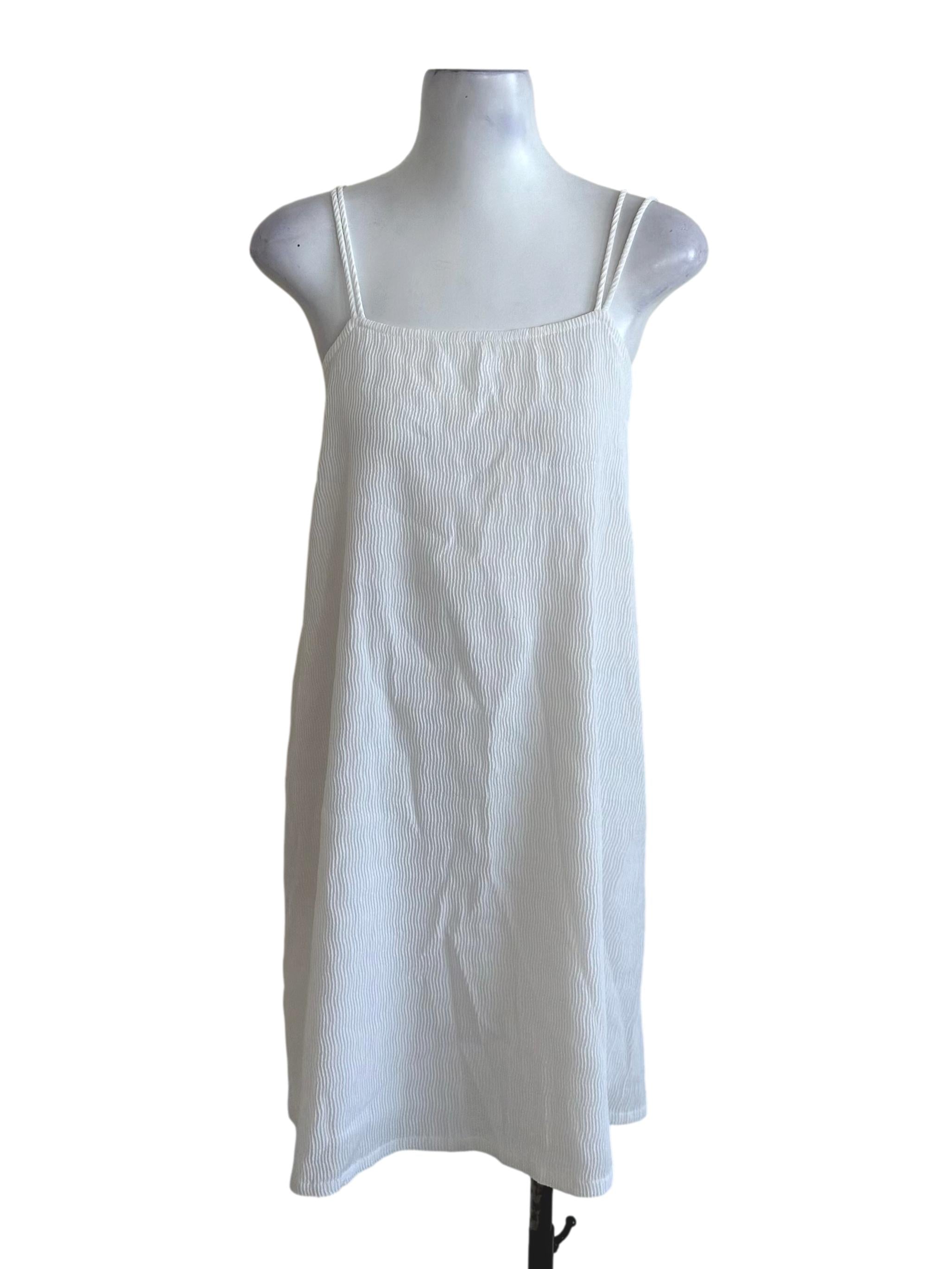 Off White Textured Shift Dress